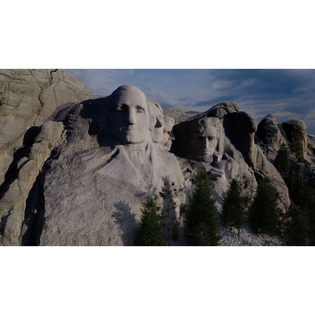Mount Rushmore 3D Model – Detailed Landscape Scene, Blender & STL - View 11