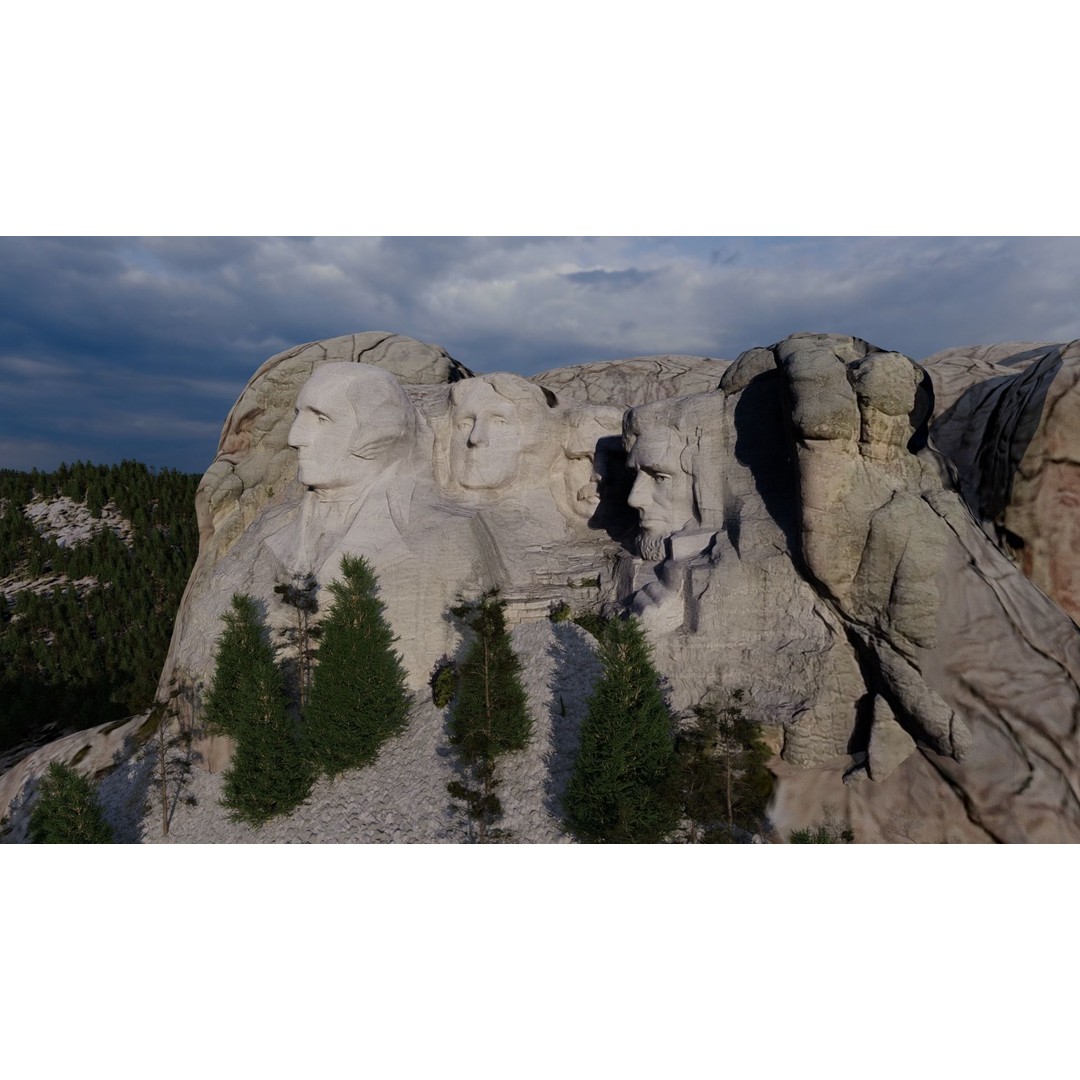 Mount Rushmore 3D Model – Detailed Landscape Scene, Blender & STL - View 12