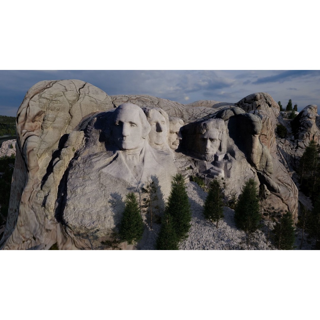 Mount Rushmore 3D Model – Detailed Landscape Scene, Blender & STL - View 13
