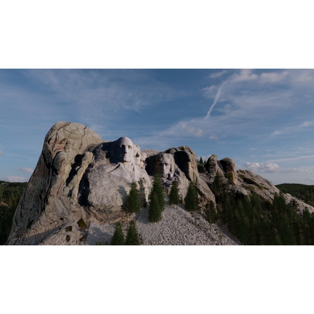 Mount Rushmore 3D Model – Detailed Landscape Scene, Blender & STL - View 14