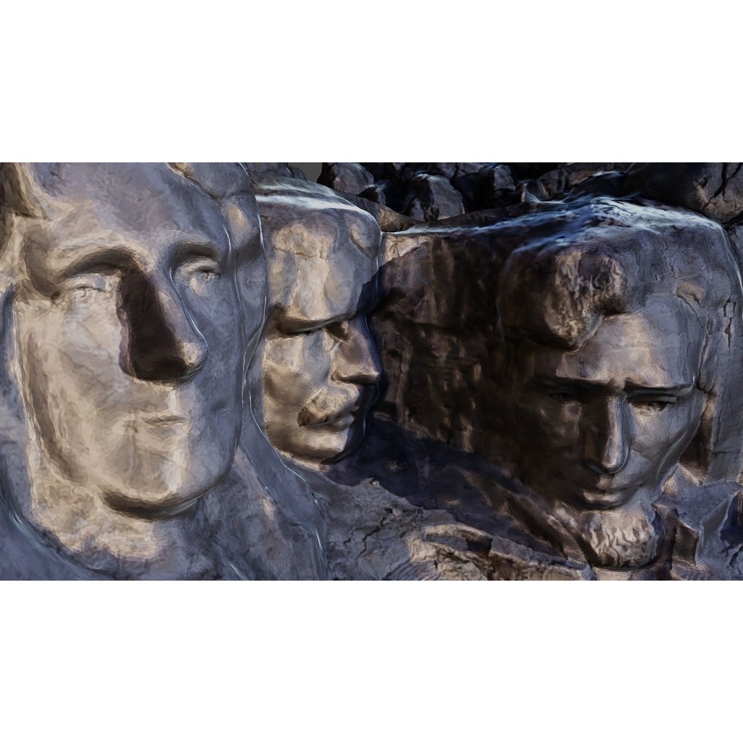 Mount Rushmore 3D Model – Detailed Landscape Scene, Blender & STL - View 20