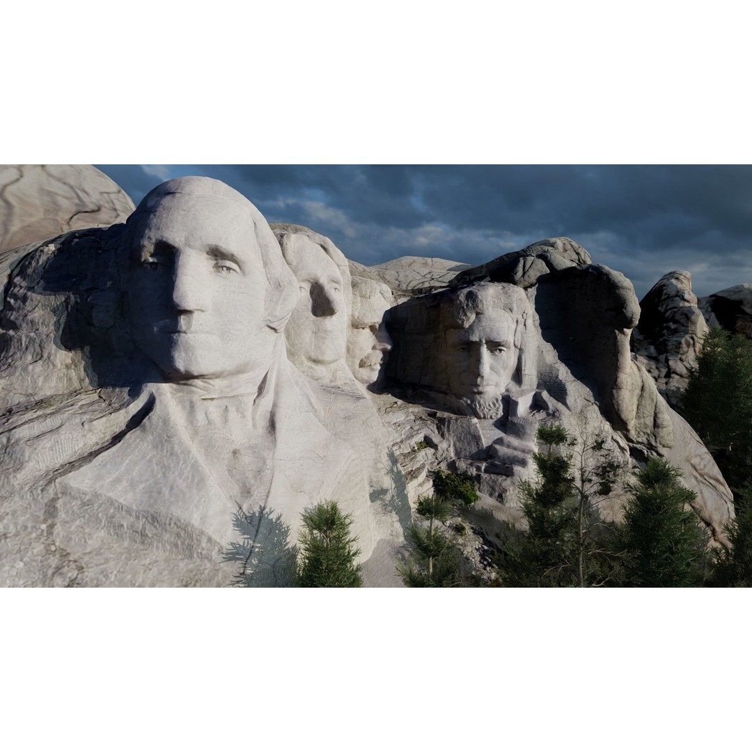 Mount Rushmore 3D Model – Detailed Landscape Scene, Blender & STL - View 7