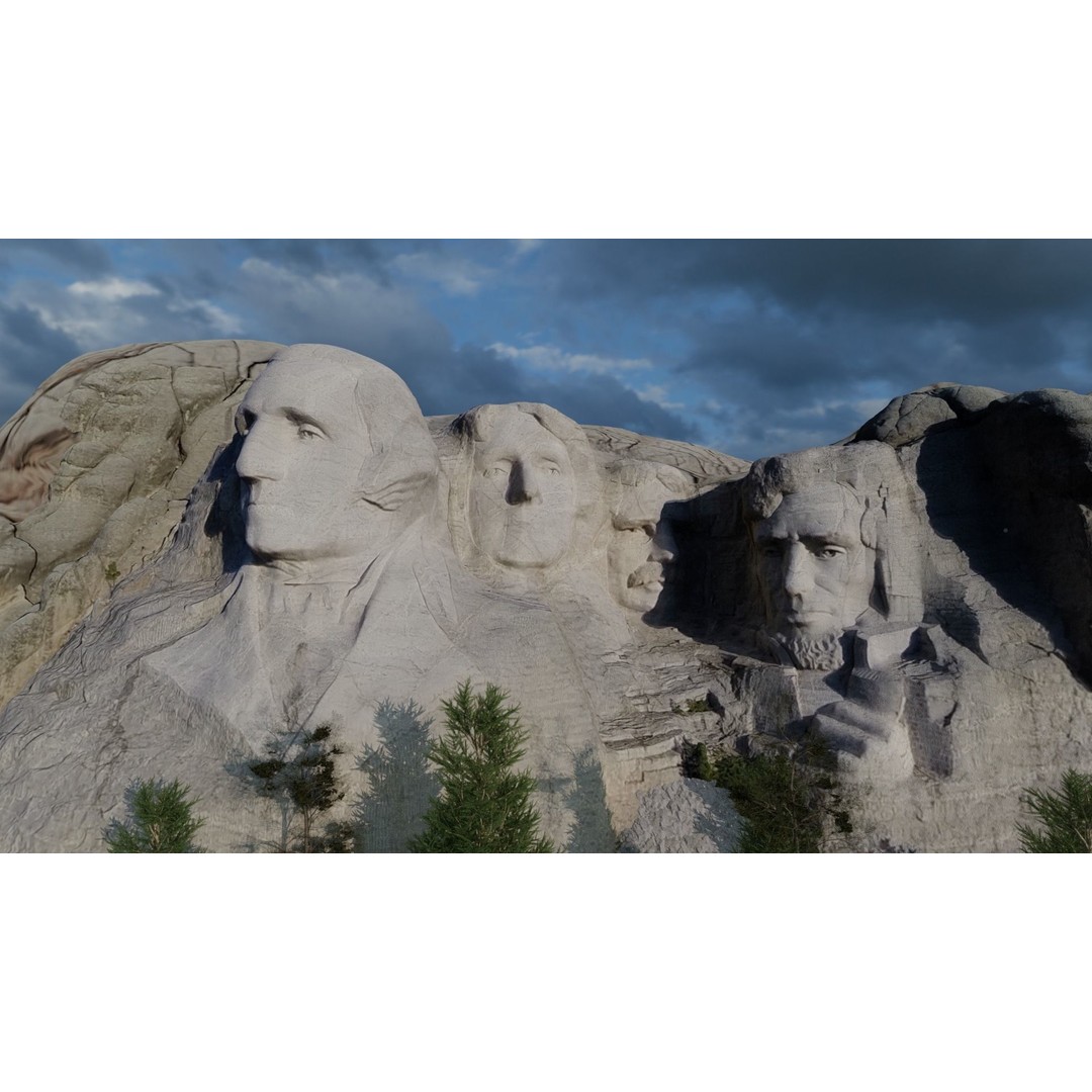 Mount Rushmore 3D Model – Detailed Landscape Scene, Blender & STL - View 9