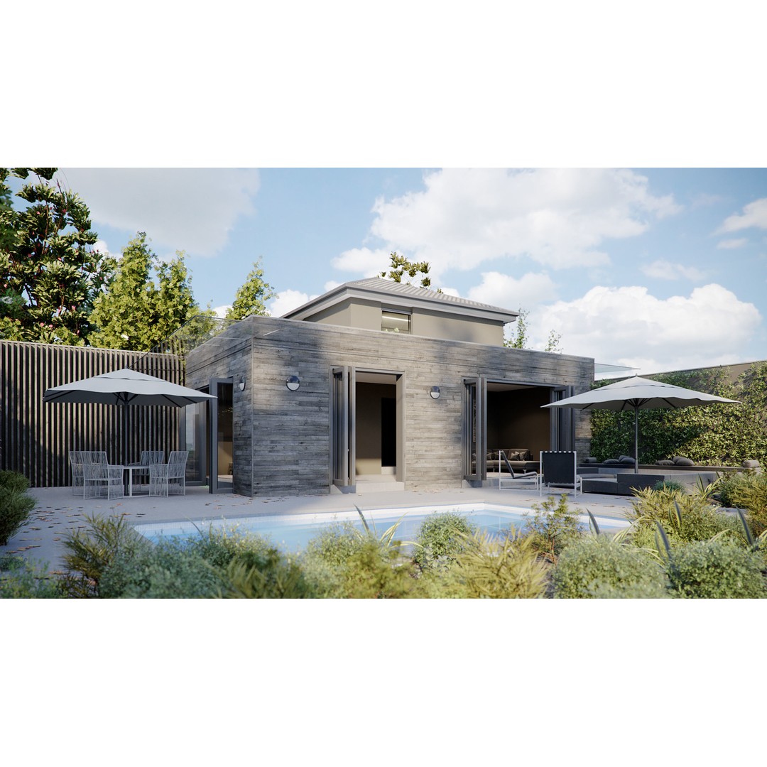 House Jackson 3D Model – Exterior Scene for Cinema4D, PBR Textures - View 5