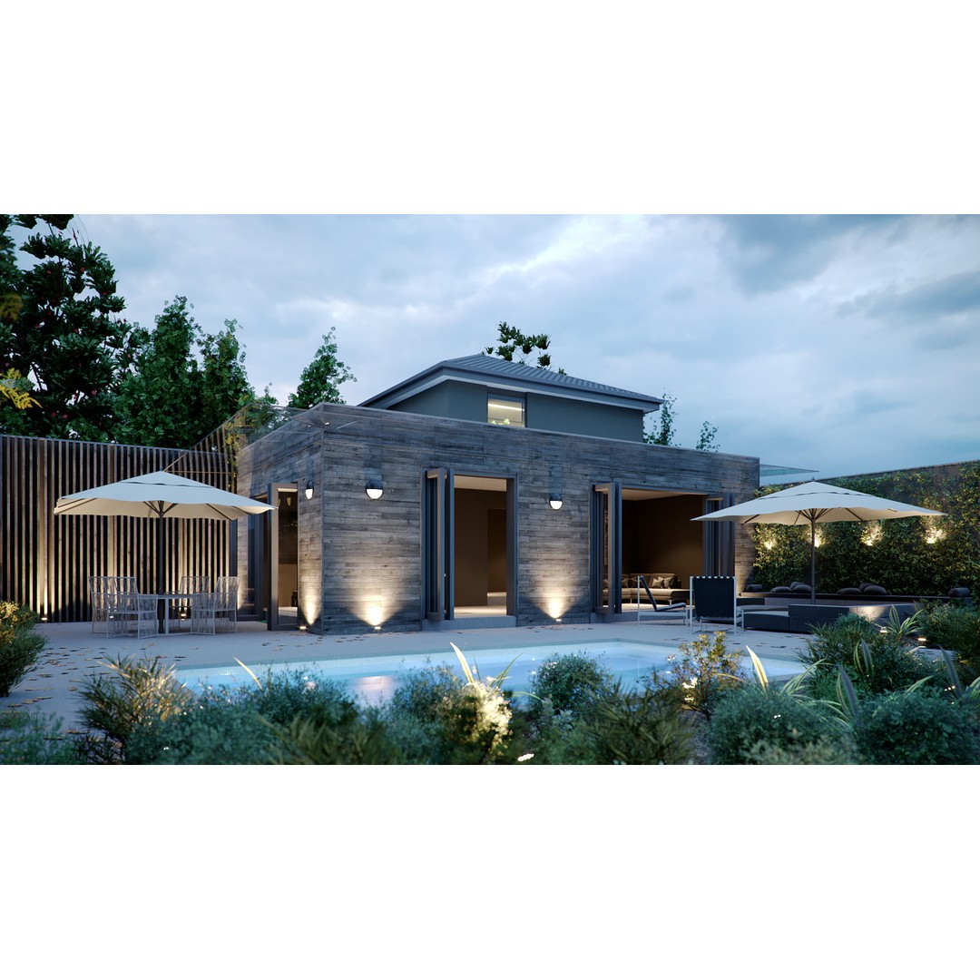 House Jackson 3D Model – Exterior Scene for Cinema4D, PBR Textures - View 6