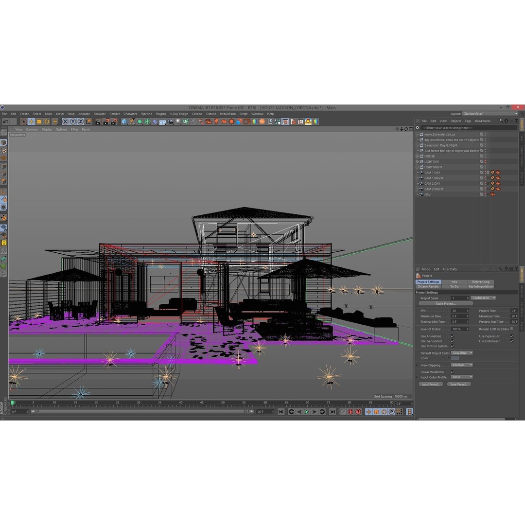 House Jackson 3D Model – Exterior Scene for Cinema4D, PBR Textures - View 8