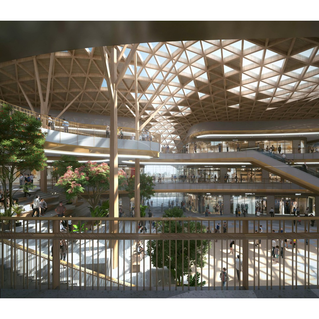 Large Shopping Mall Atrium 3D Model – High-Quality Architectural Visualization - View 3