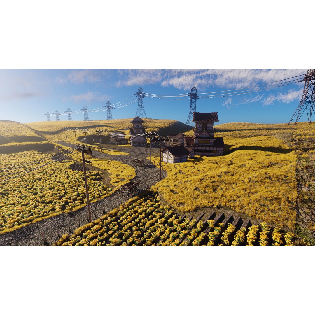 Farm Flower Field Scene 3D Model – High Poly Landscape Asset for Blender - View 14
