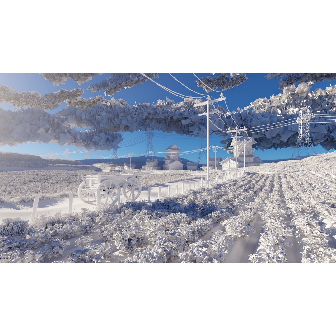 Farm Flower Field Scene 3D Model – High Poly Landscape Asset for Blender - View 19