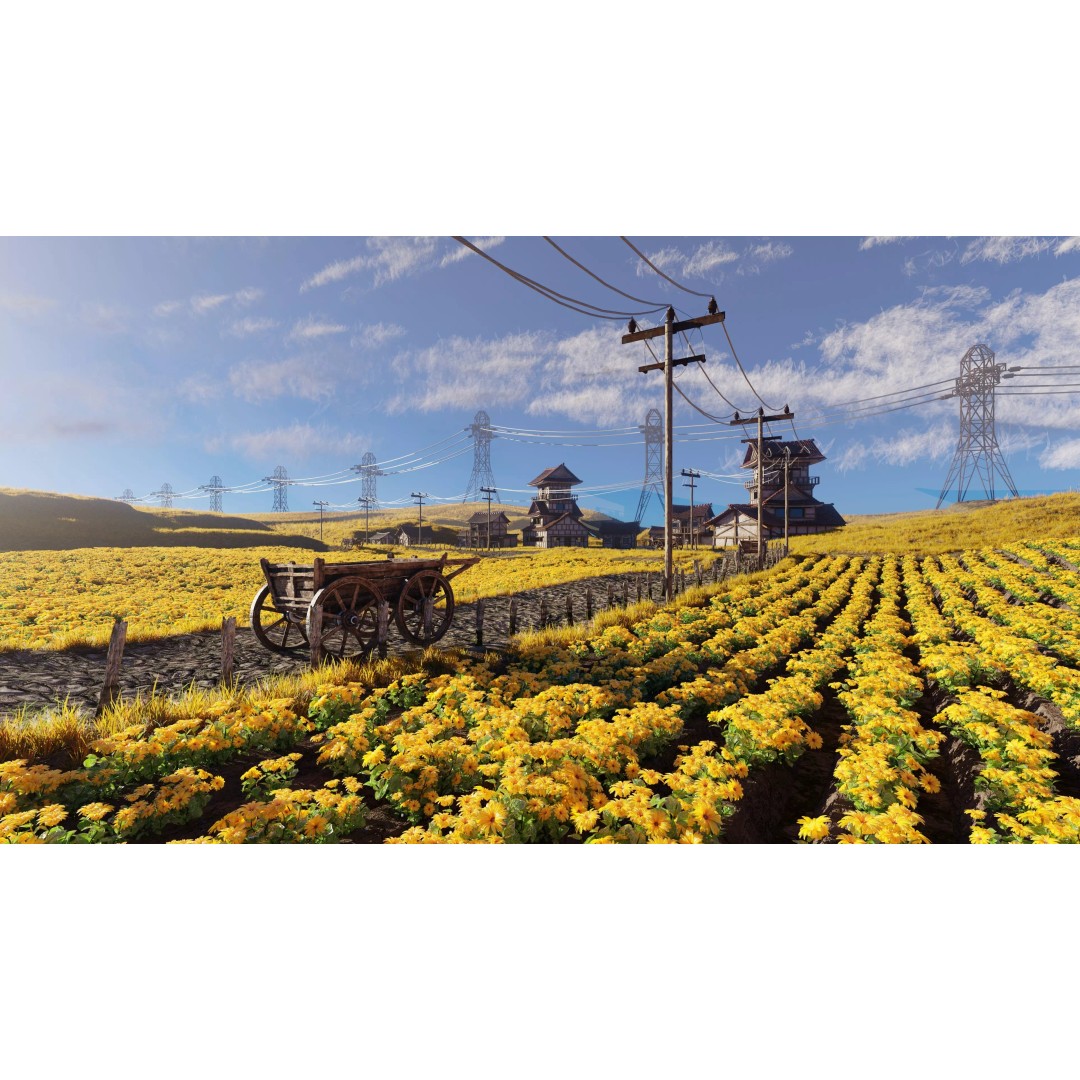 Farm Flower Field Scene 3D Model – High Poly Landscape Asset for Blender - View 2