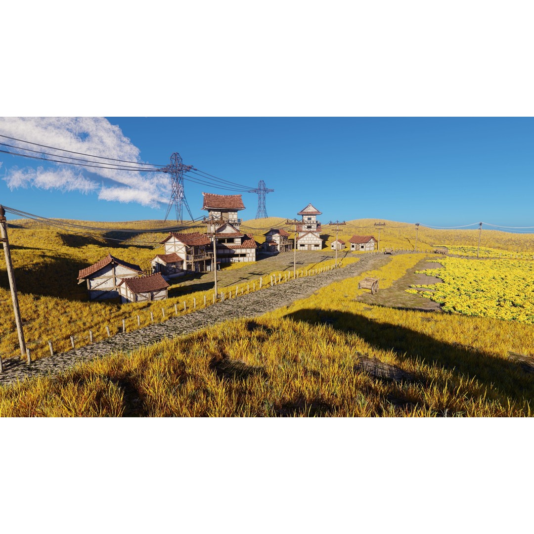 Farm Flower Field Scene 3D Model – High Poly Landscape Asset for Blender - View 6