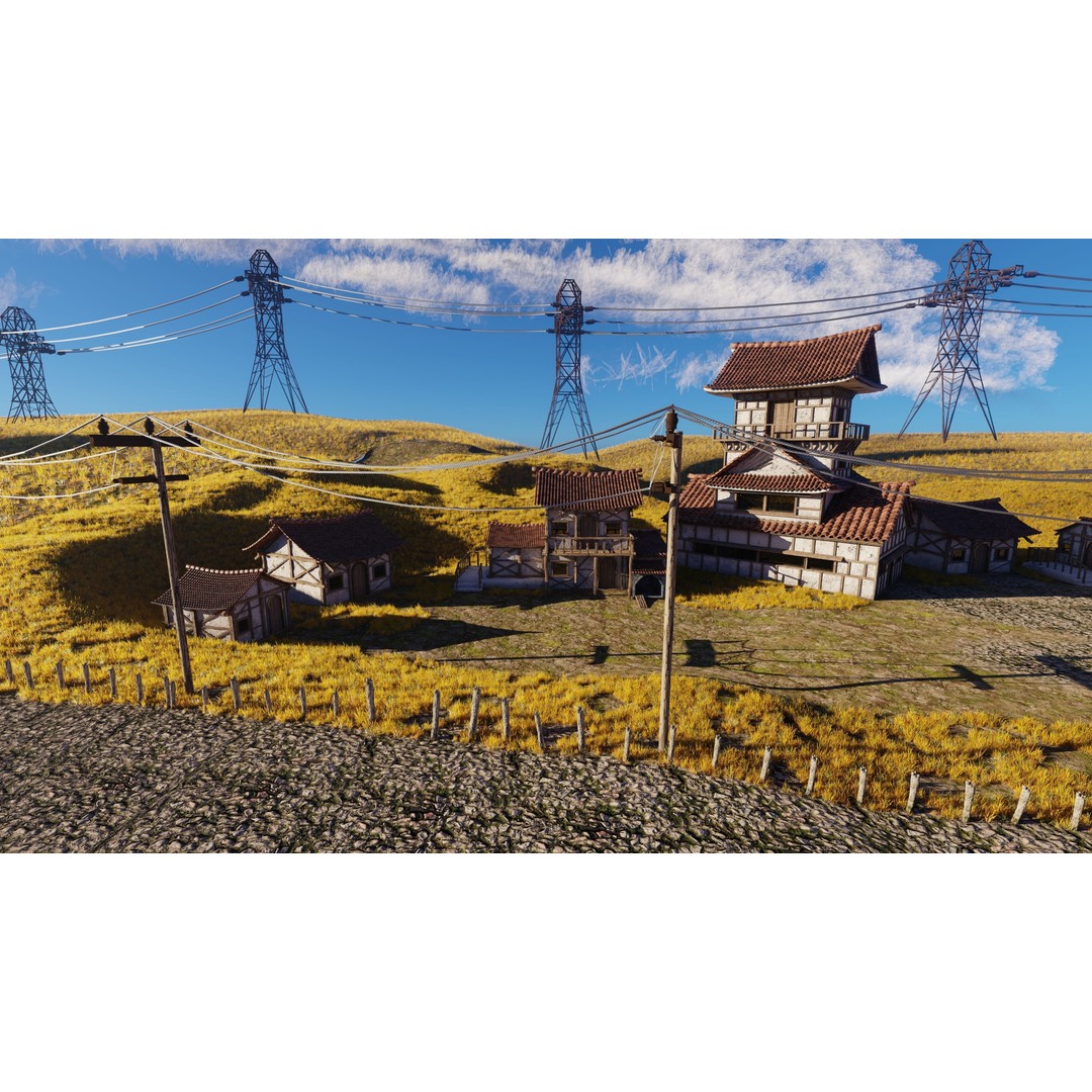 Farm Flower Field Scene 3D Model – High Poly Landscape Asset for Blender - View 7