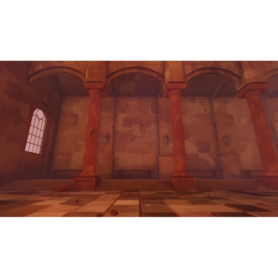 Ancient Temple 3D Model – Low Poly Game Asset, FBX, Unity Ready