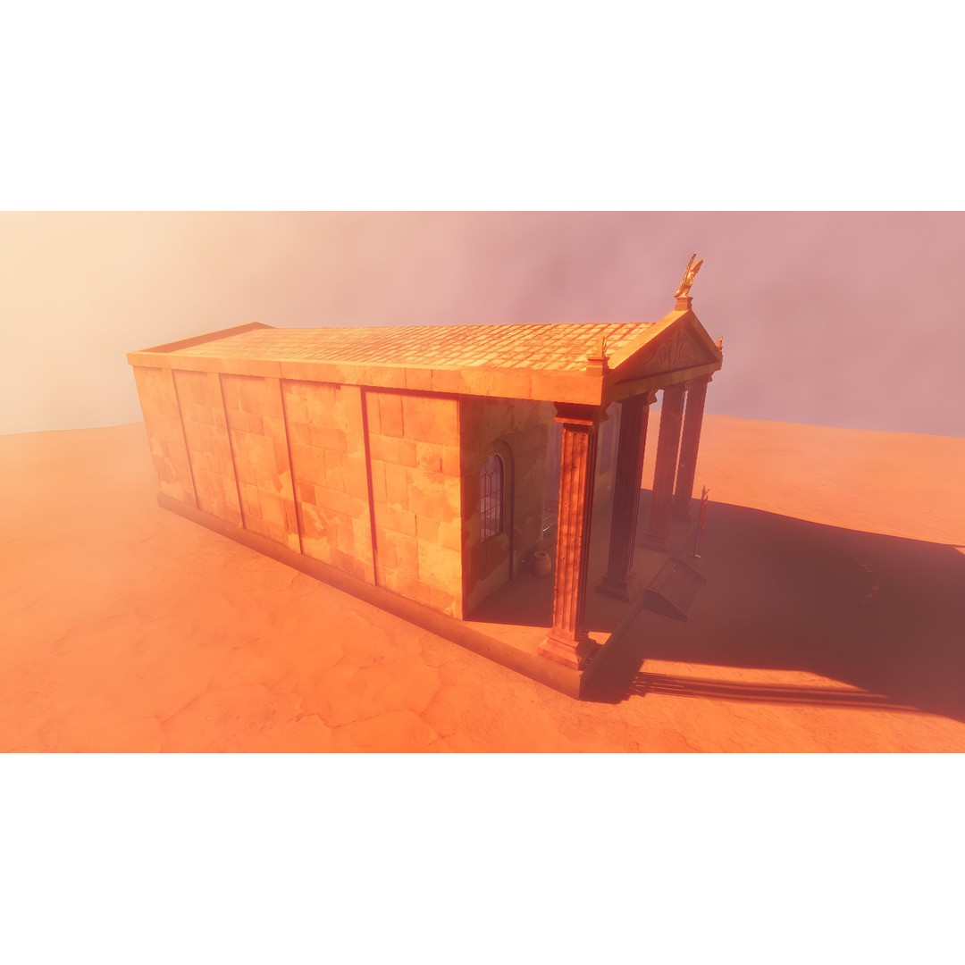 Ancient Temple 3D Model – Low Poly Game Asset, FBX, Unity Ready - View 25