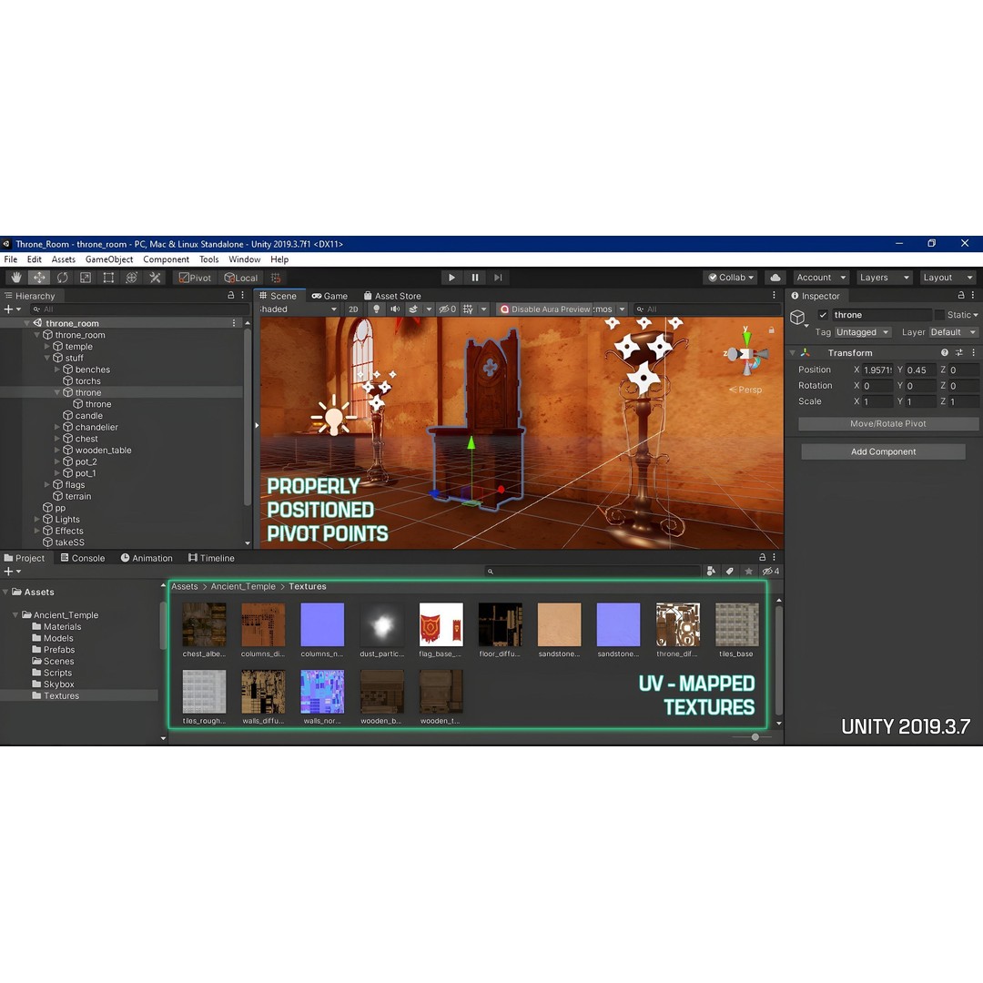 Ancient Temple 3D Model – Low Poly Game Asset, FBX, Unity Ready - View 29