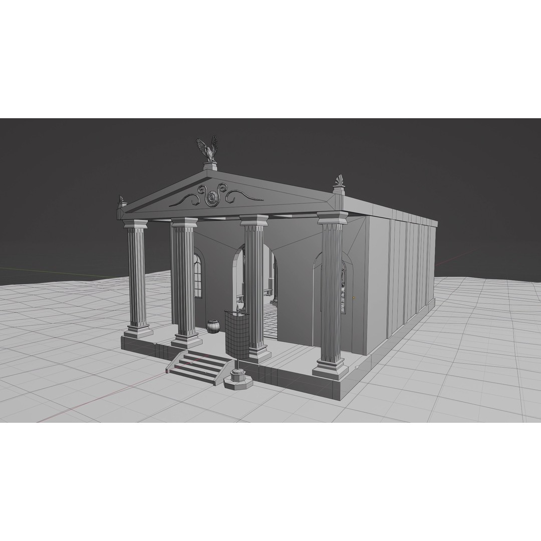 Ancient Temple 3D Model – Low Poly Game Asset, FBX, Unity Ready - View 33