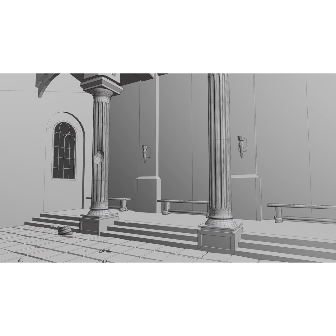 Ancient Temple 3D Model – Low Poly Game Asset, FBX, Unity Ready - View 35