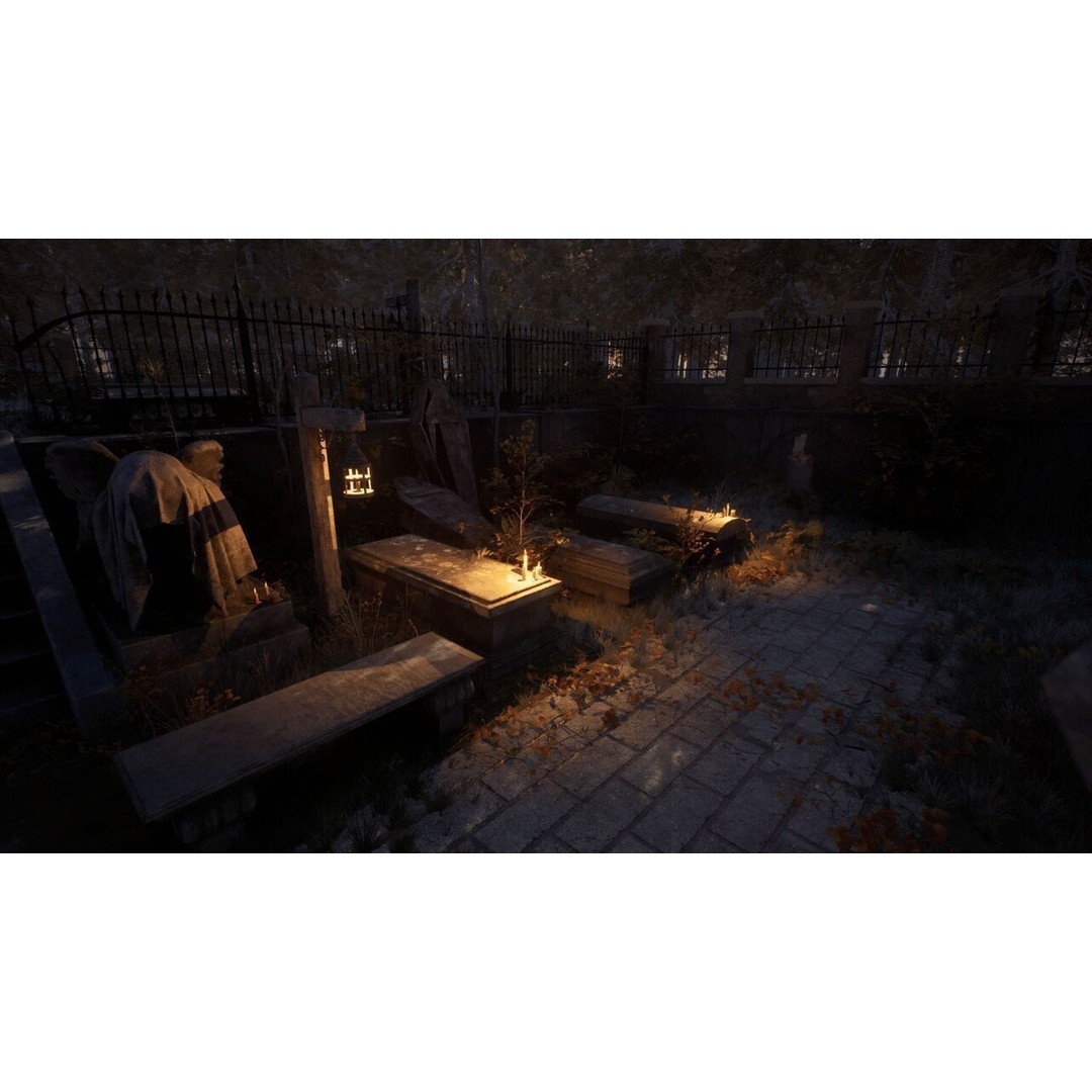 Graveyard Cemetery 3D Model – Low Poly Modular Environment, FBX - View 8