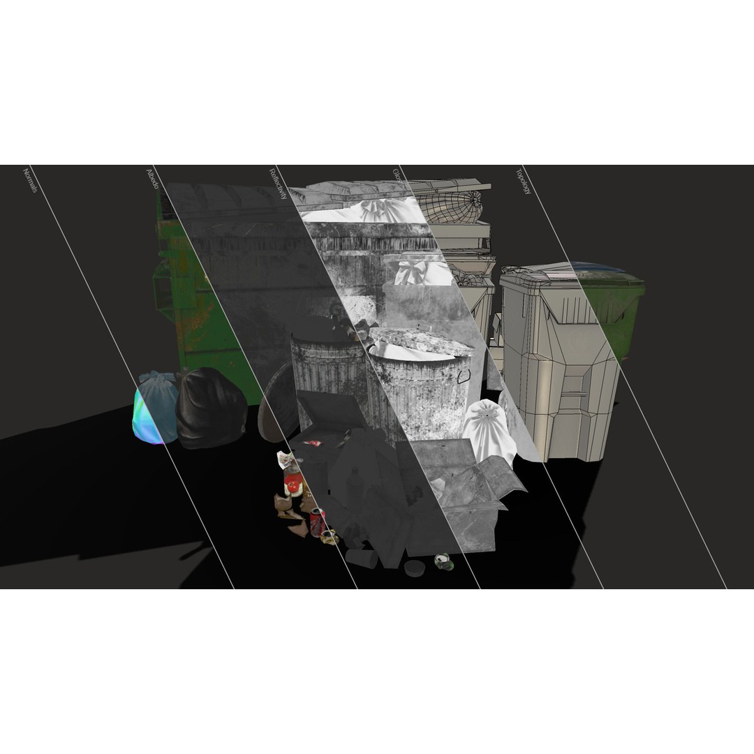 Urban Trash Pack Vol 3 3D Model – Low Poly Game Ready Assets, FBX