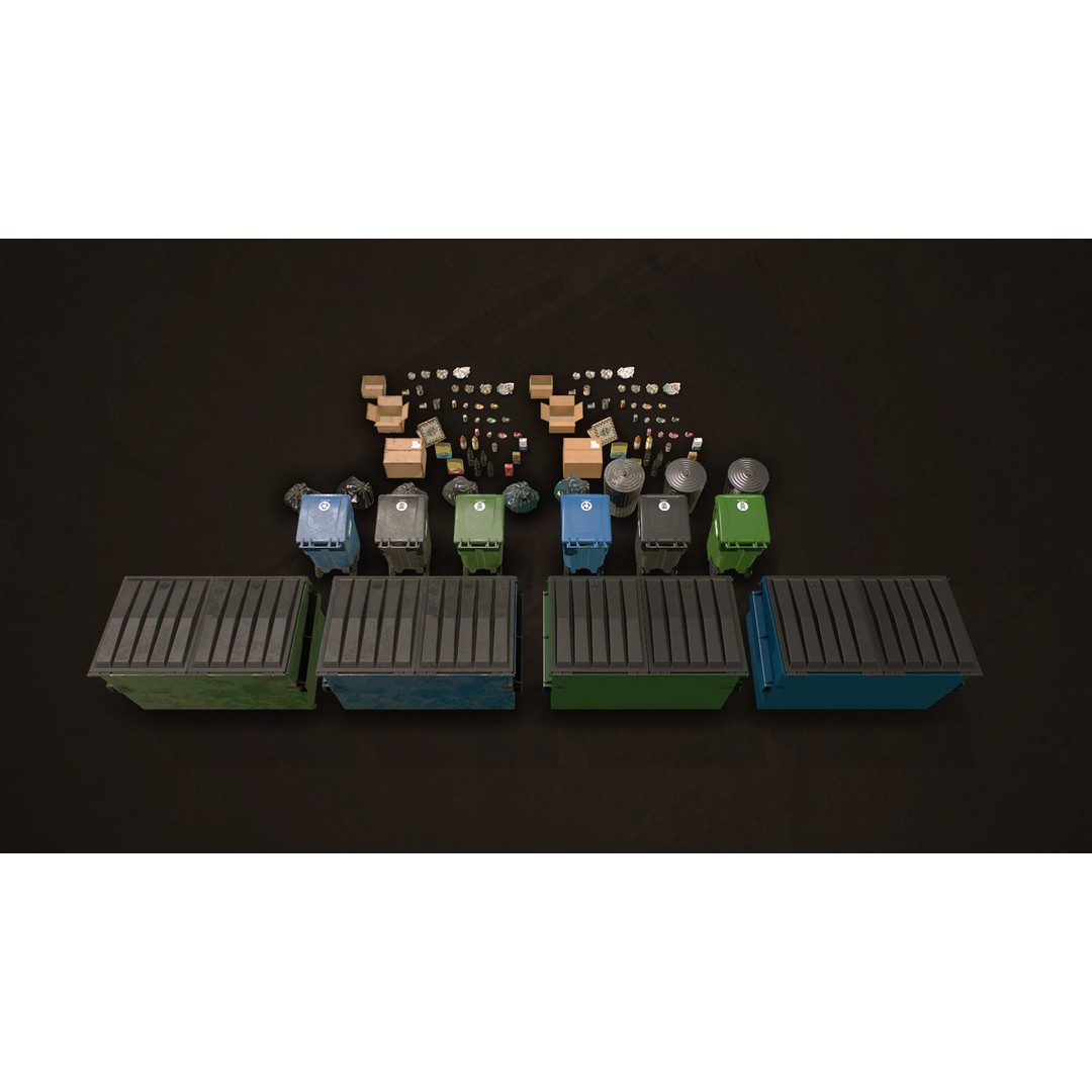 Urban Trash Pack Vol 3 3D Model – Low Poly Game Ready Assets, FBX - View 11
