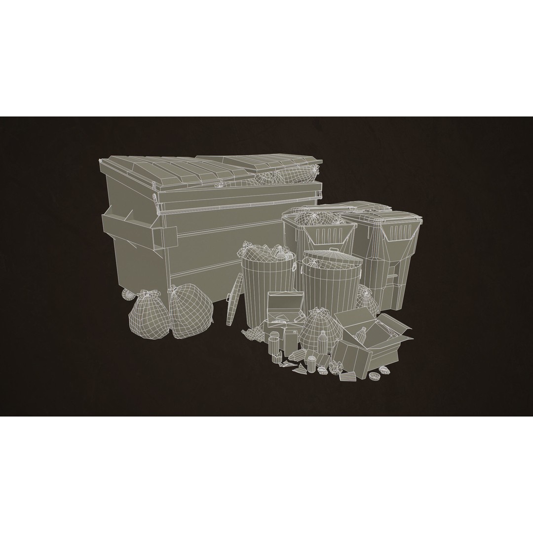 Urban Trash Pack Vol 3 3D Model – Low Poly Game Ready Assets, FBX - View 18