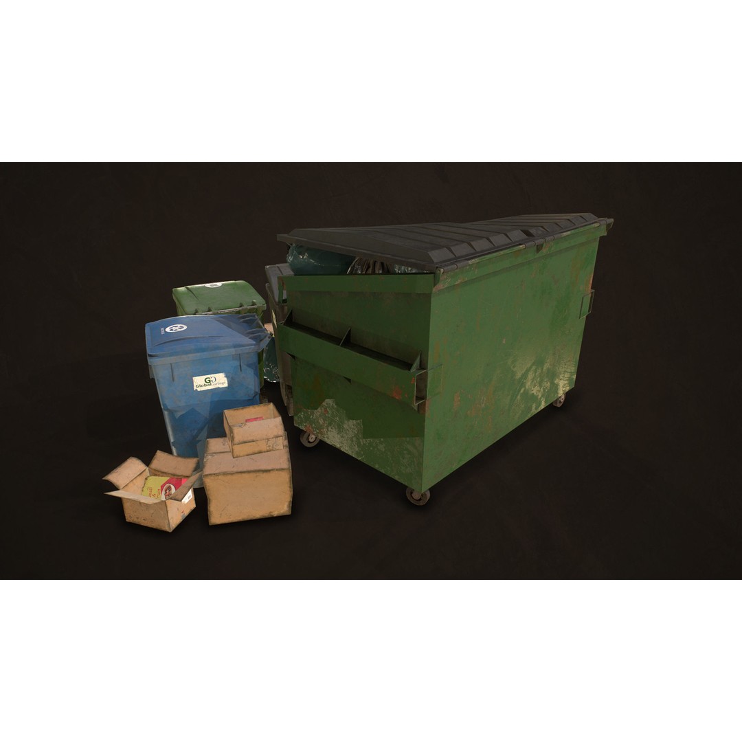 Urban Trash Pack Vol 3 3D Model – Low Poly Game Ready Assets, FBX - View 6