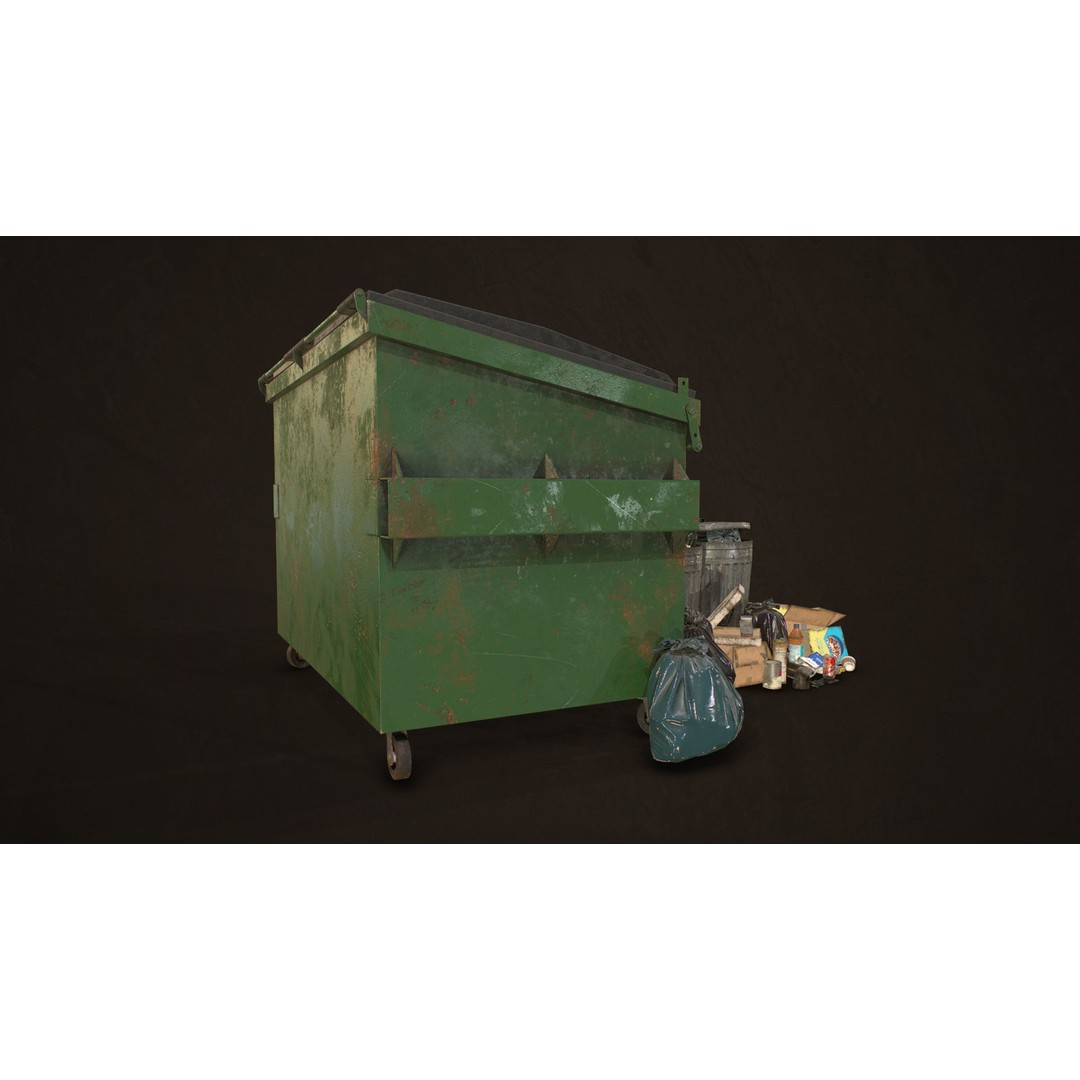 Urban Trash Pack Vol 3 3D Model – Low Poly Game Ready Assets, FBX - View 7
