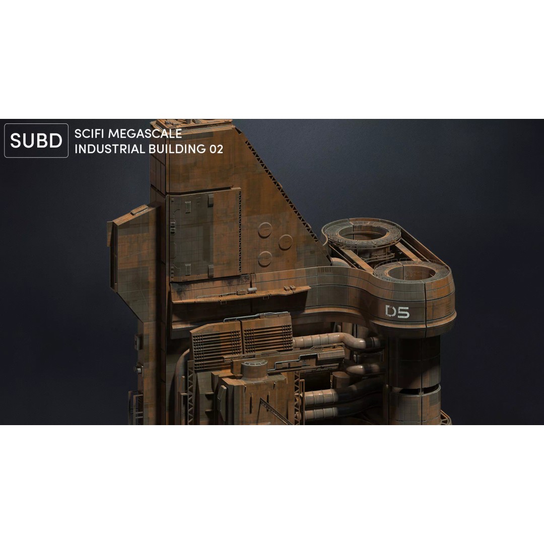 Scifi Megascale Industrial Building 3D Model – High Poly, FBX, Blender - View 2
