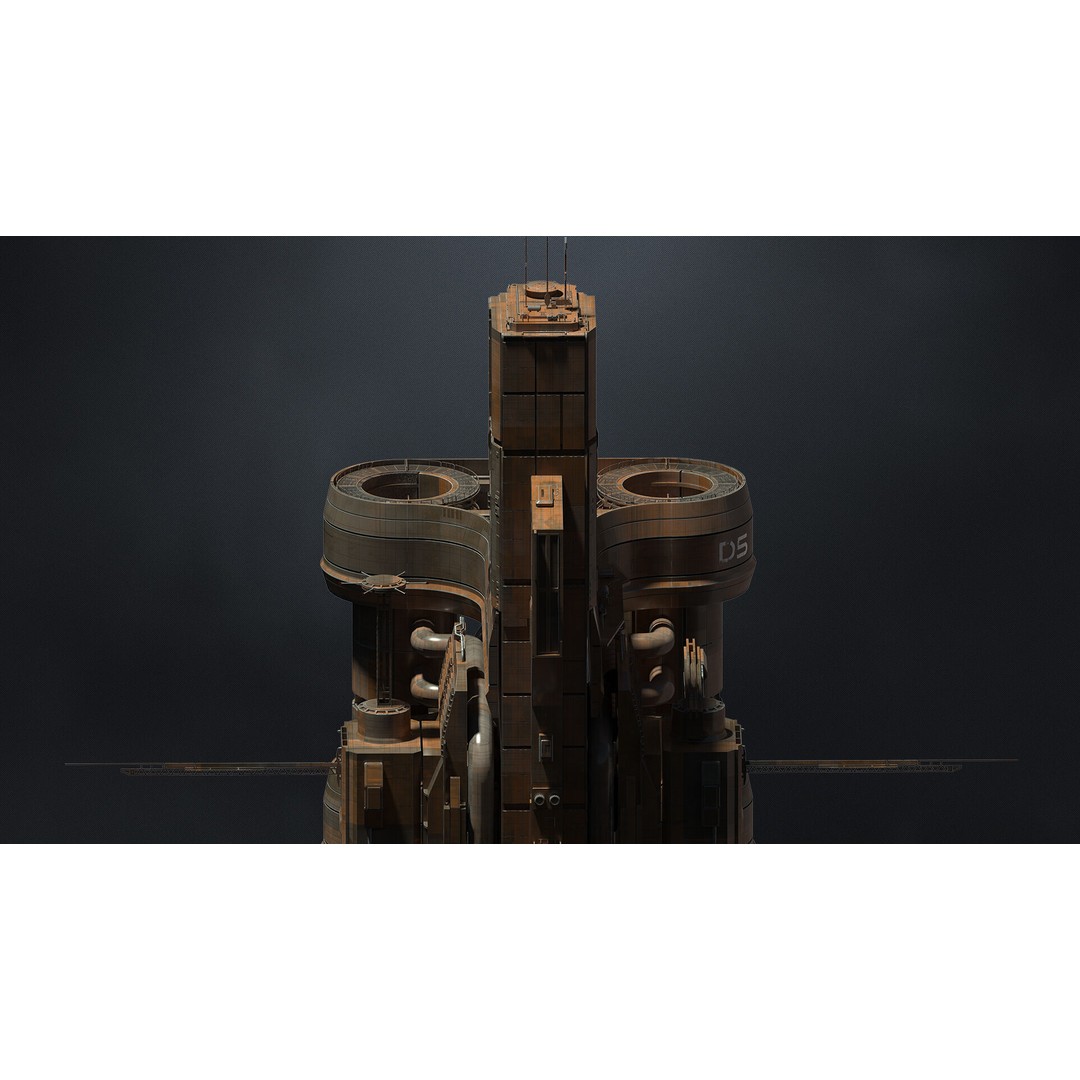 Scifi Megascale Industrial Building 3D Model – High Poly, FBX, Blender - View 5