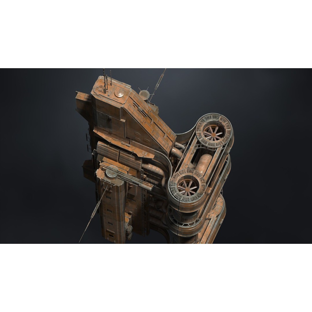 Scifi Megascale Industrial Building 3D Model – High Poly, FBX, Blender - View 8