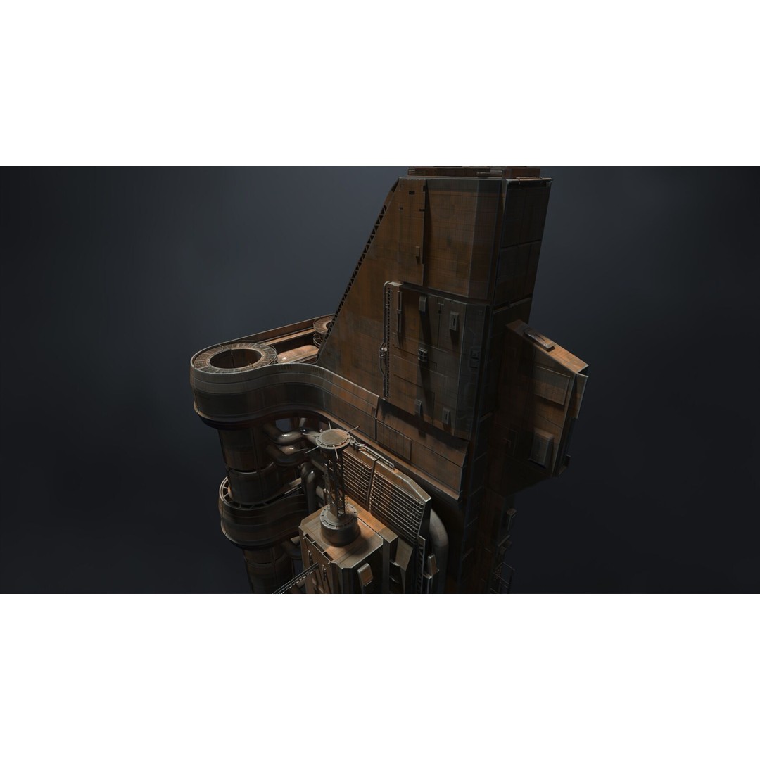 Scifi Megascale Industrial Building 3D Model – High Poly, FBX, Blender - View 9