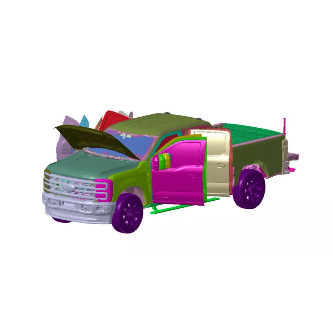 F250 4X4 CC Lariat 2023 3D Model – High Detail Vehicle Scan, STL - View 2