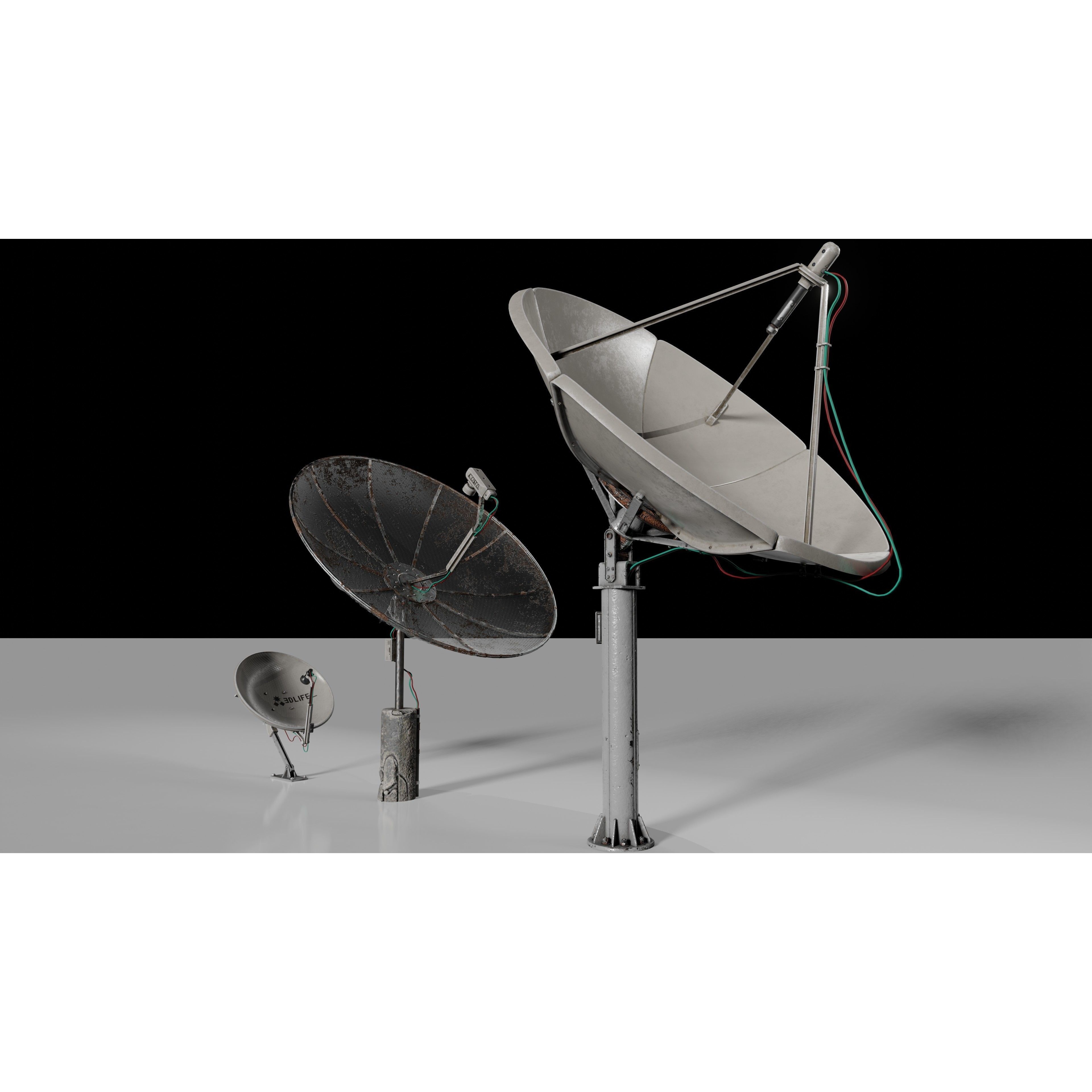 Satellite Antenna - Low-Poly Game-Ready 3D Model - View 11