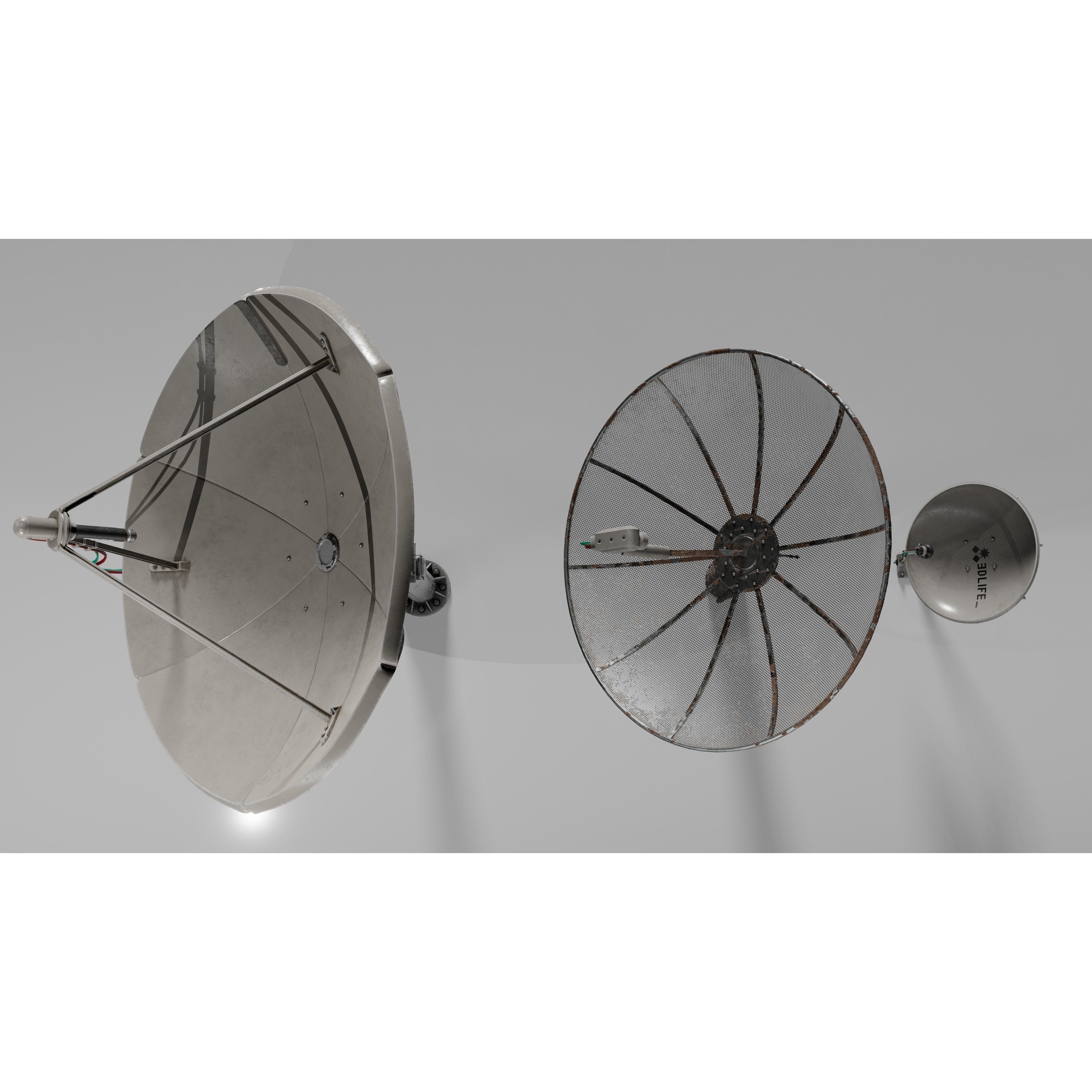 Satellite Antenna - Low-Poly Game-Ready 3D Model - View 12