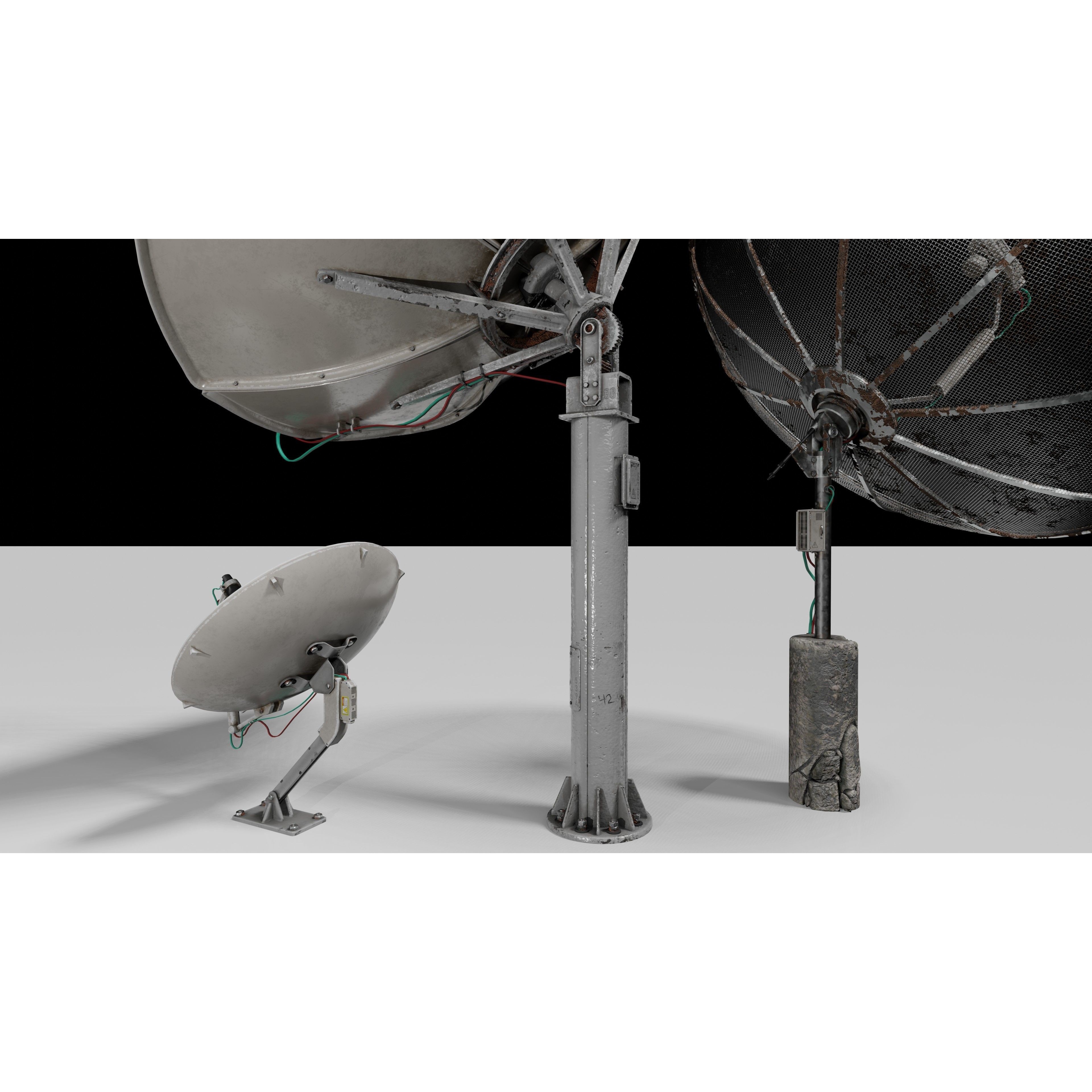 Satellite Antenna - Low-Poly Game-Ready 3D Model - View 15