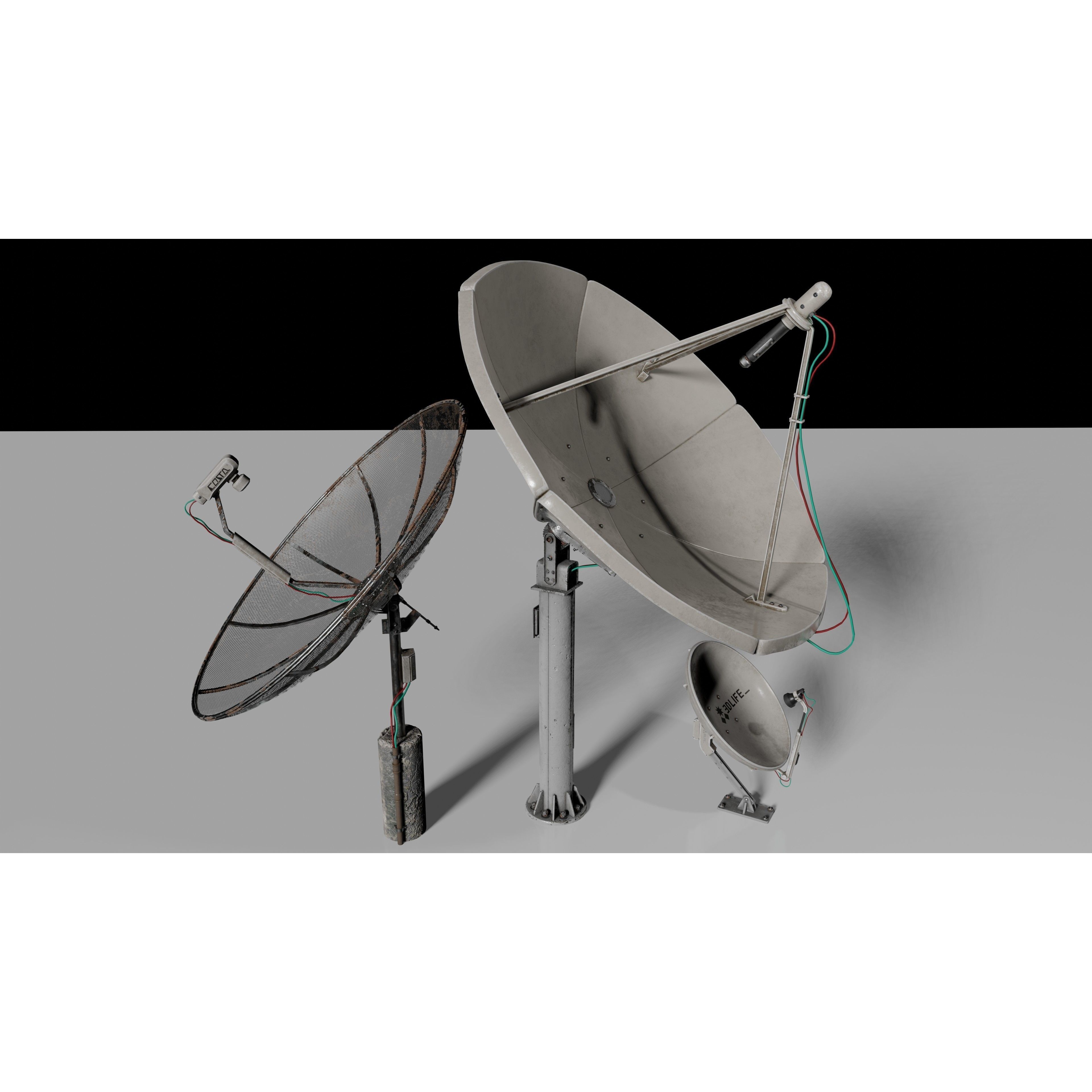 Satellite Antenna - Low-Poly Game-Ready 3D Model - View 16