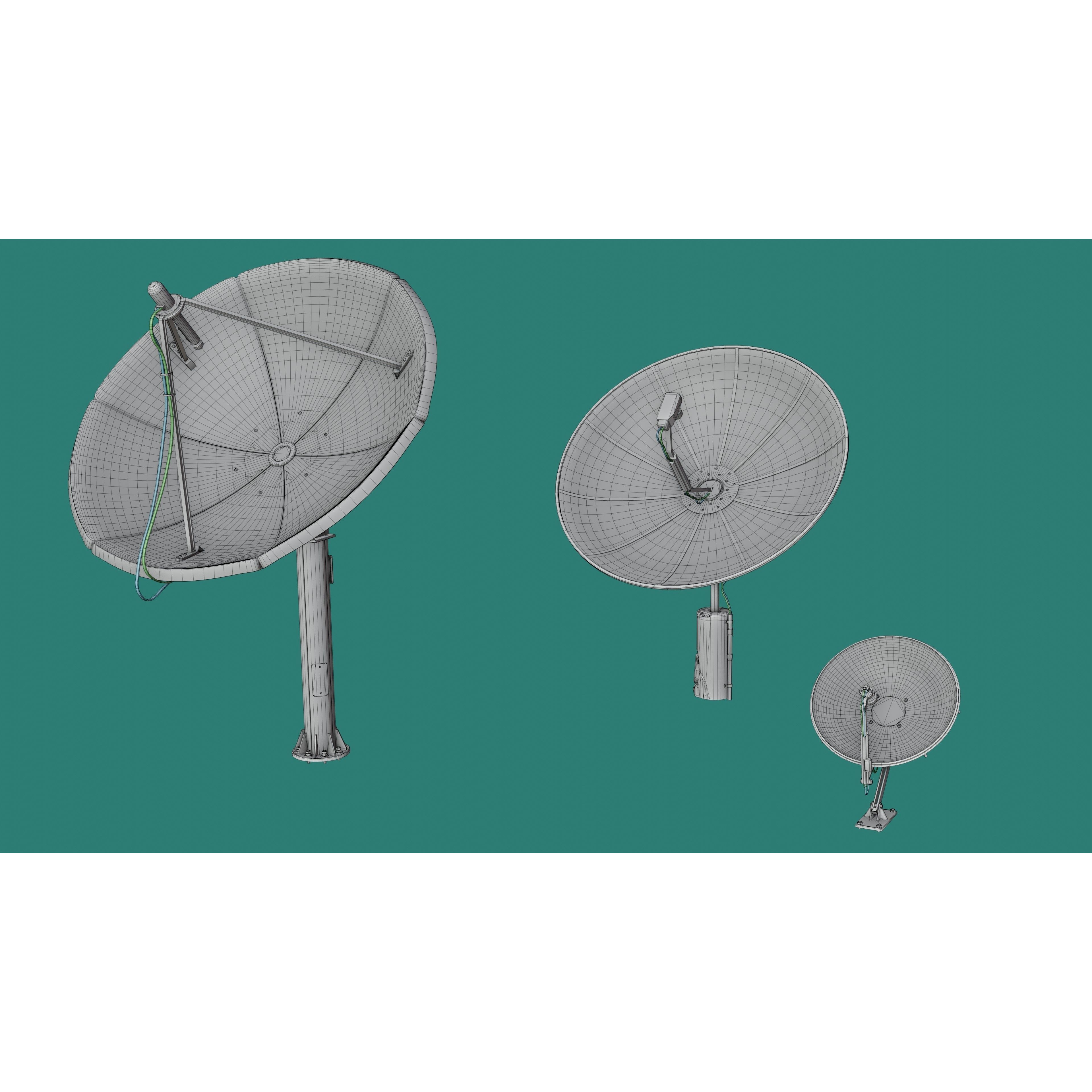 Satellite Antenna - Low-Poly Game-Ready 3D Model - View 17