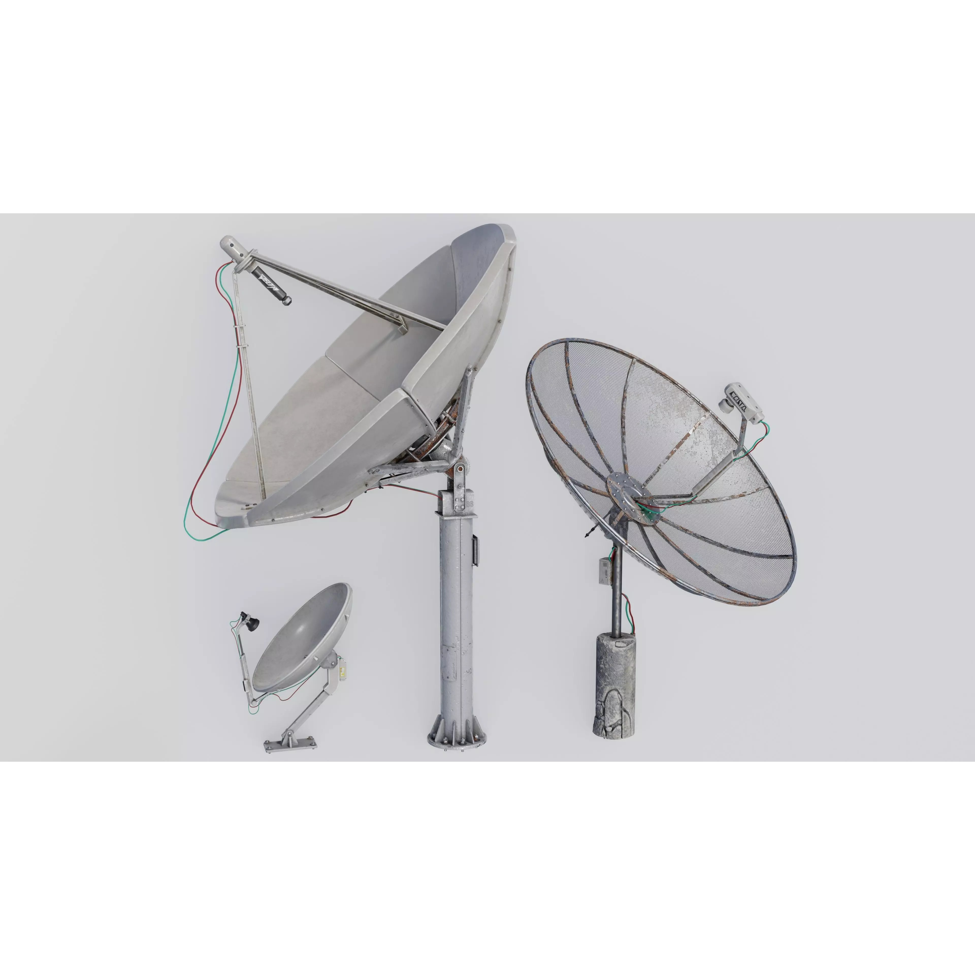 Satellite Antenna - Low-Poly Game-Ready 3D Model - View 2
