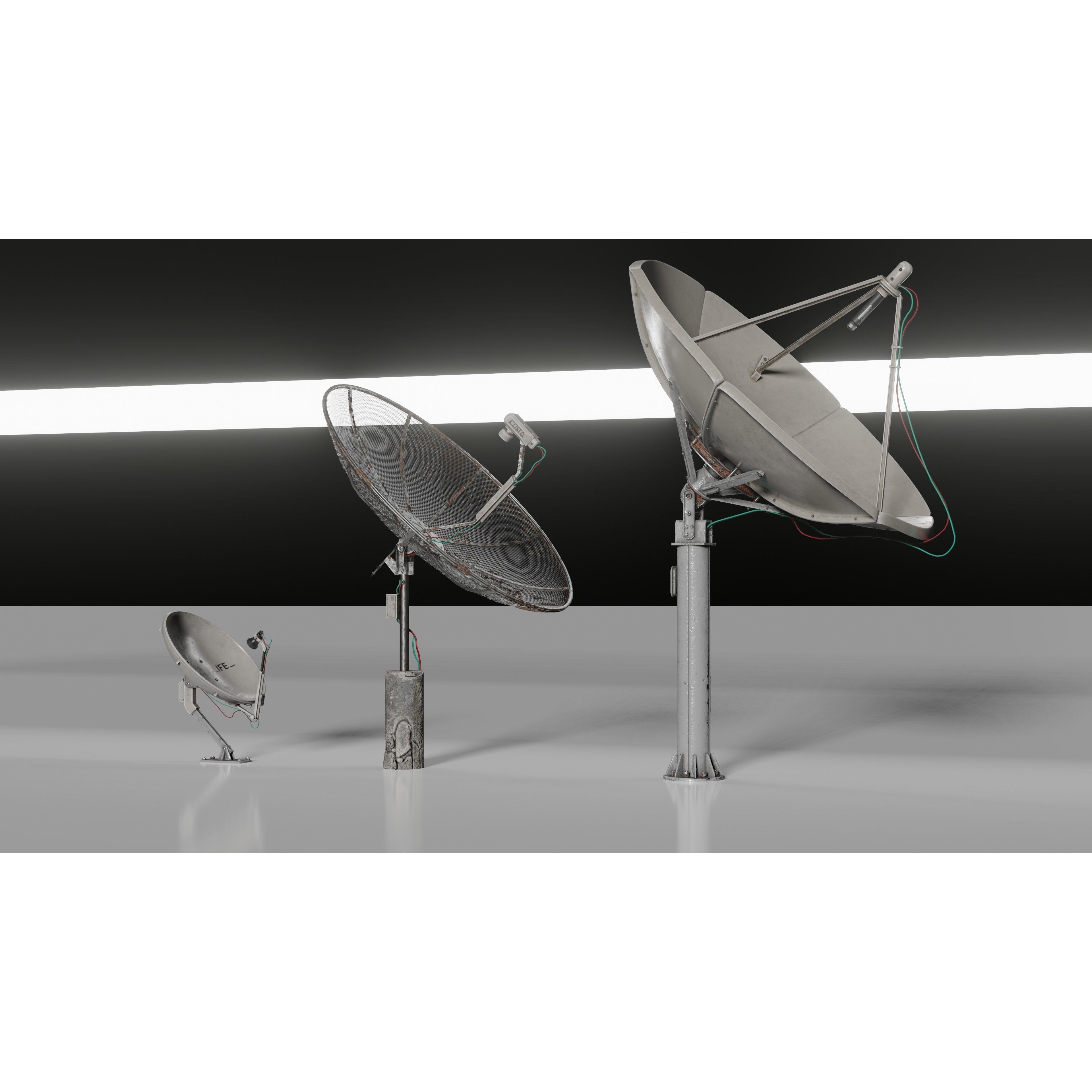 Satellite Antenna - Low-Poly Game-Ready 3D Model - View 3