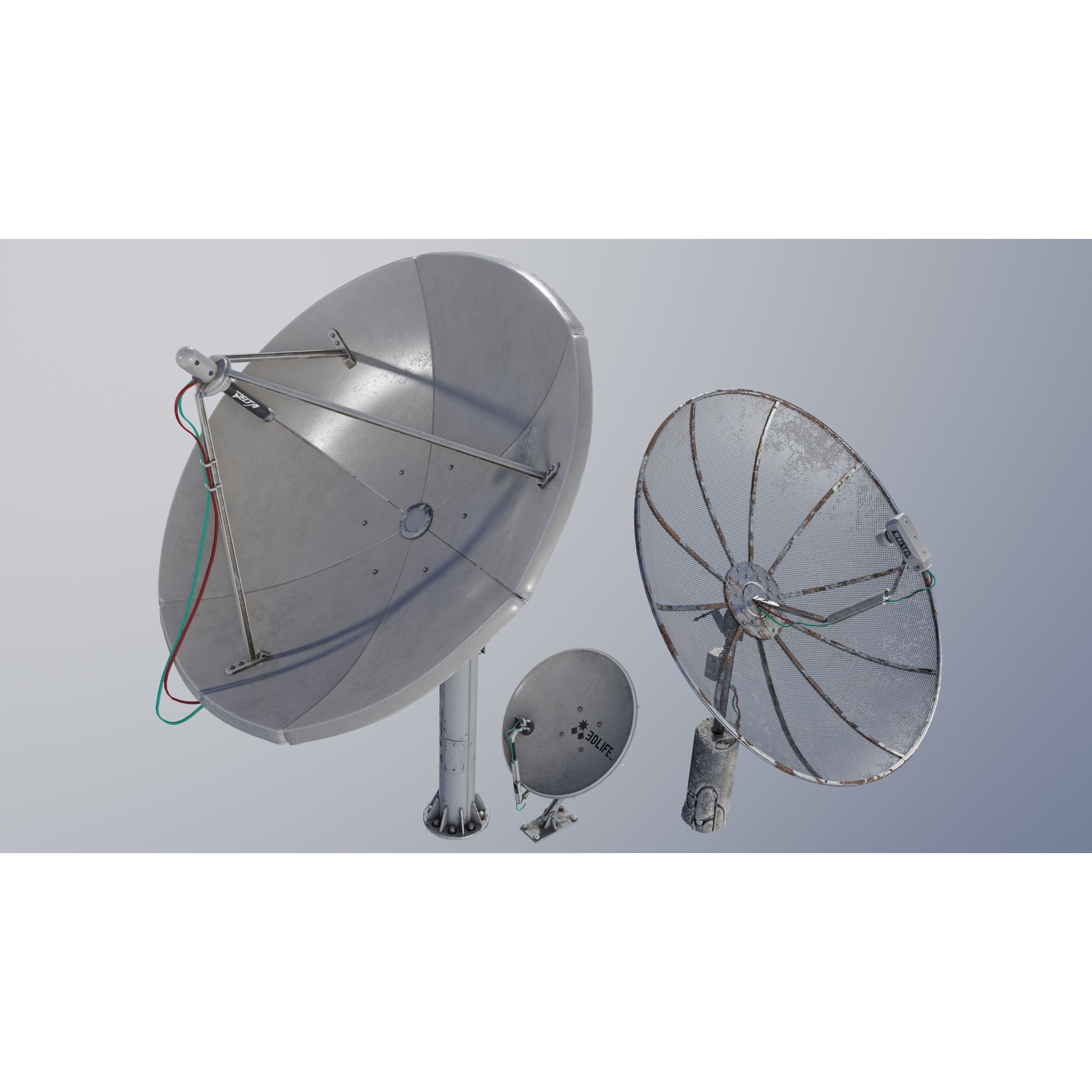 Satellite Antenna - Low-Poly Game-Ready 3D Model - View 4