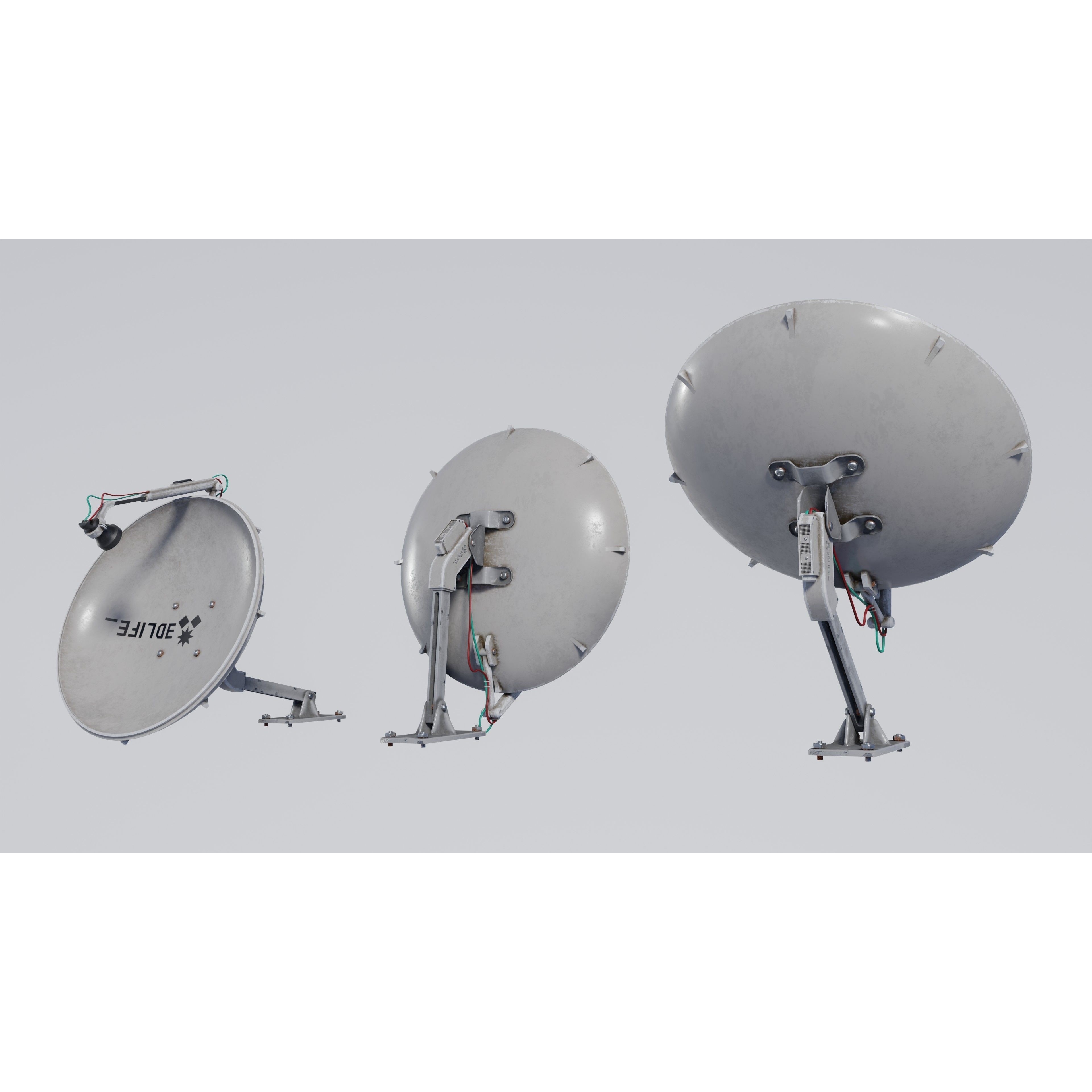 Satellite Antenna - Low-Poly Game-Ready 3D Model - View 6