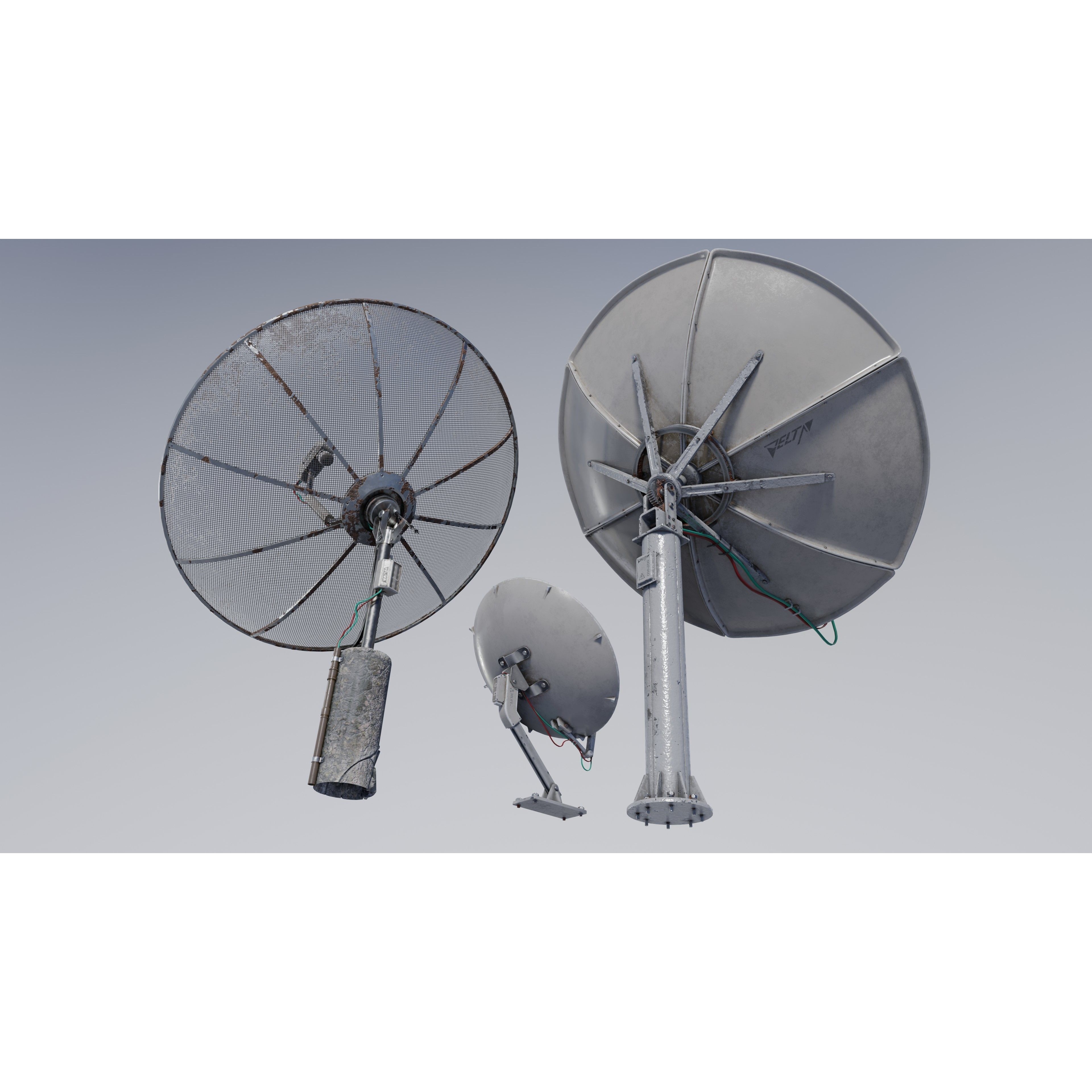 Satellite Antenna - Low-Poly Game-Ready 3D Model - View 7