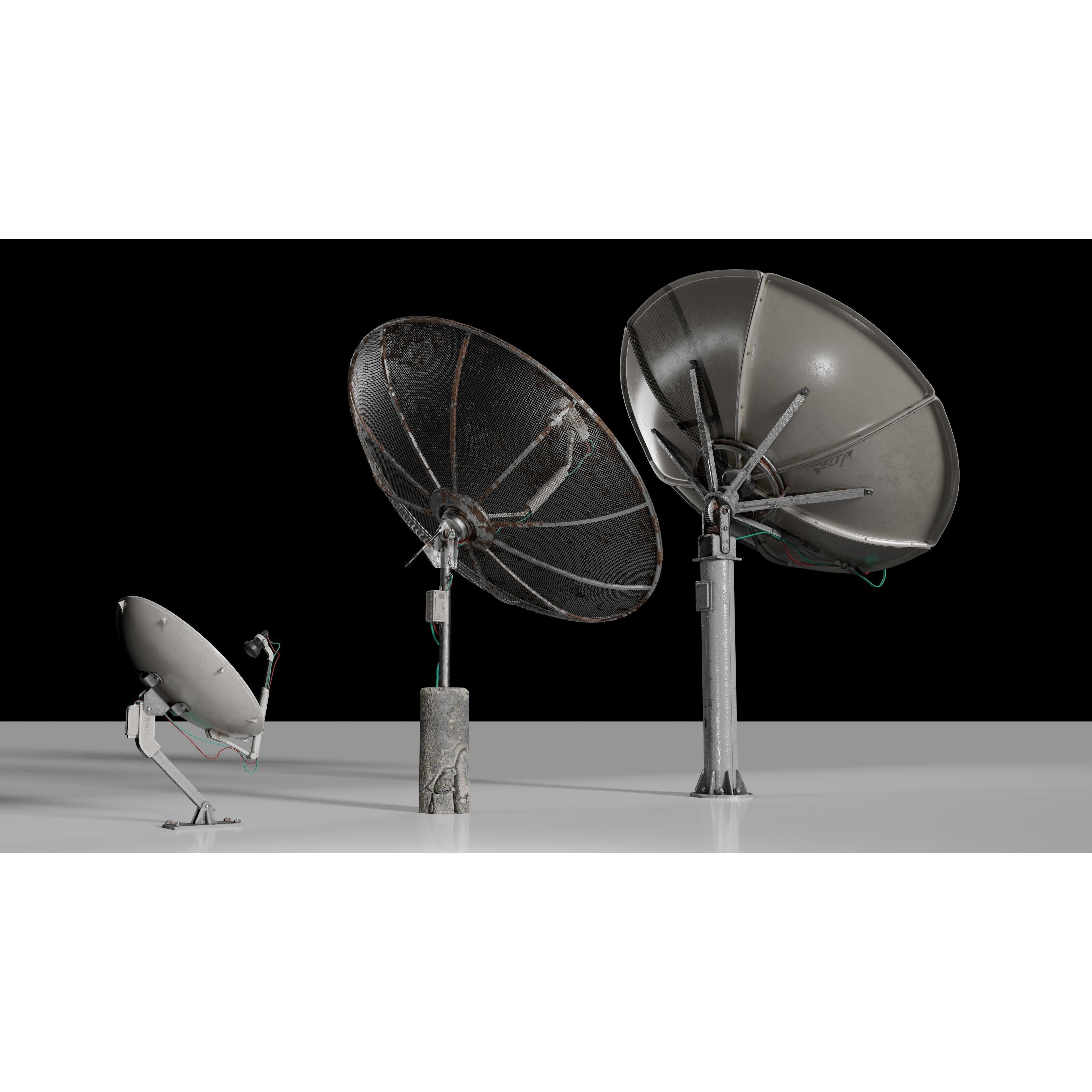 Satellite Antenna - Low-Poly Game-Ready 3D Model - View 8