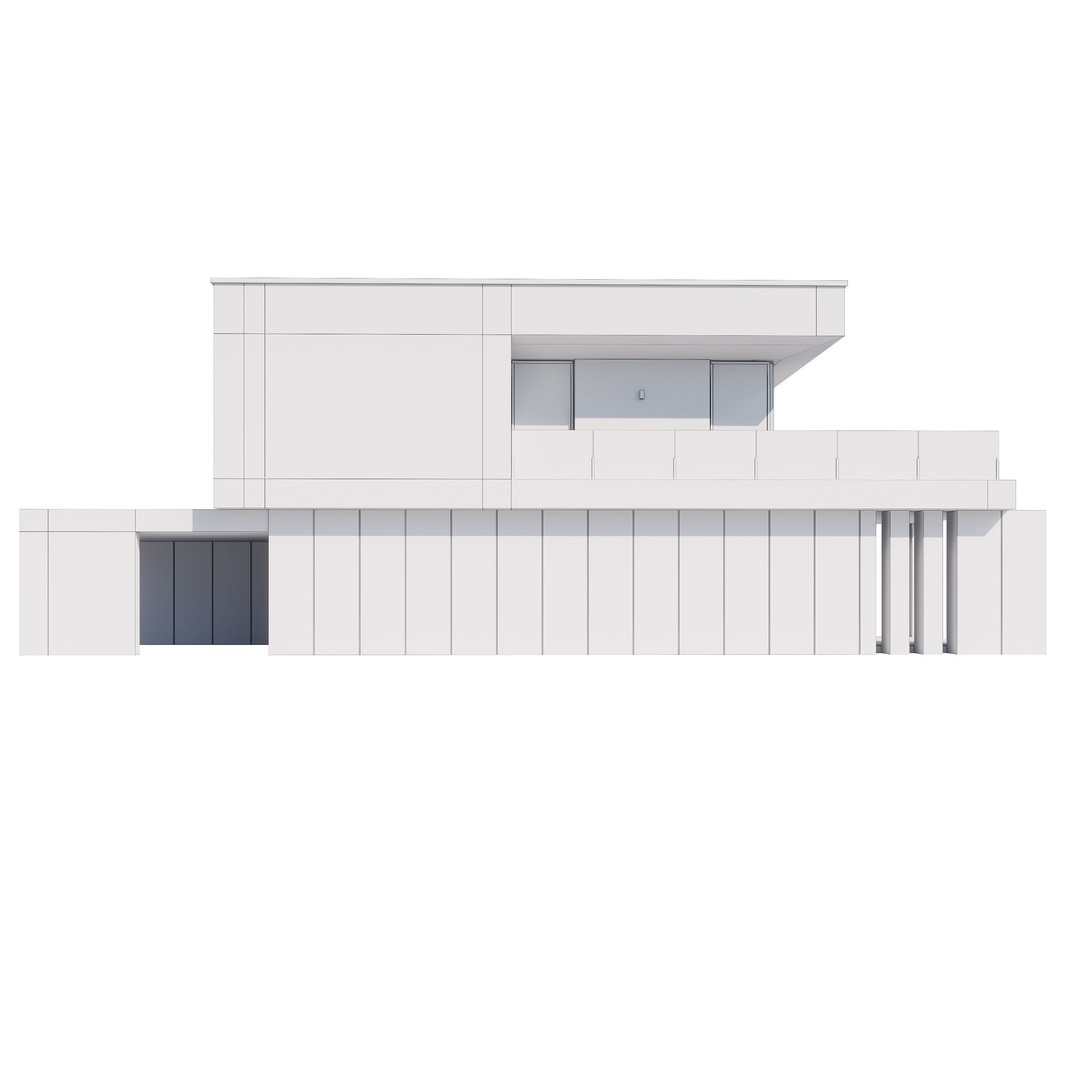 Modern House 3D Model – Contemporary Mansion with PBR Textures, FBX - View 24