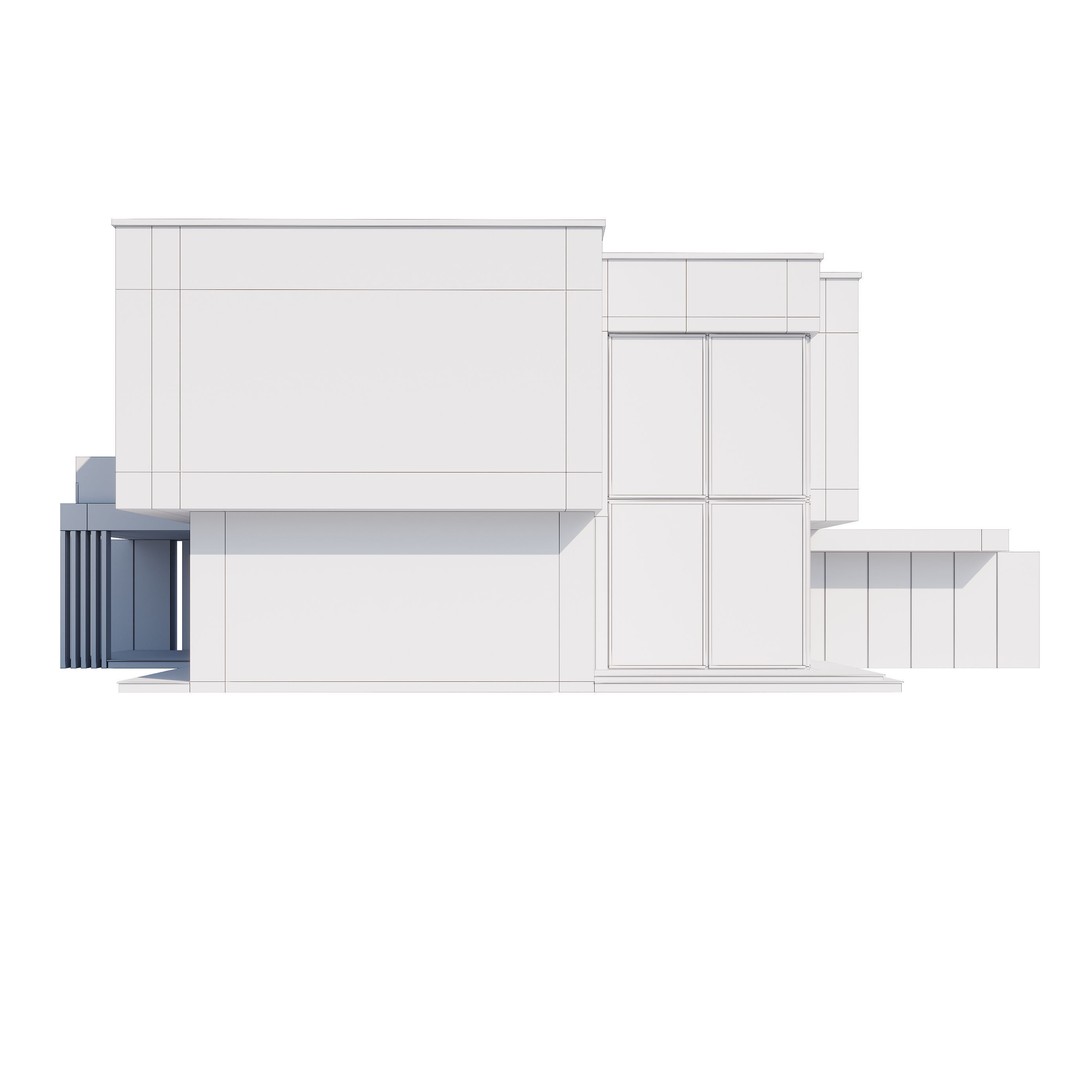Modern House 3D Model – Contemporary Mansion with PBR Textures, FBX - View 26