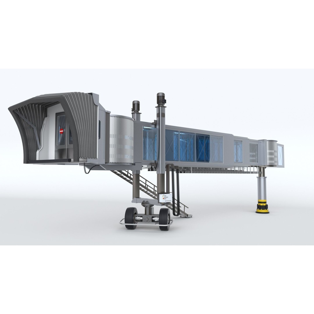 Airport Passenger Bridge 3D Model – Rigged Animation Asset, FBX, OBJ - View 3