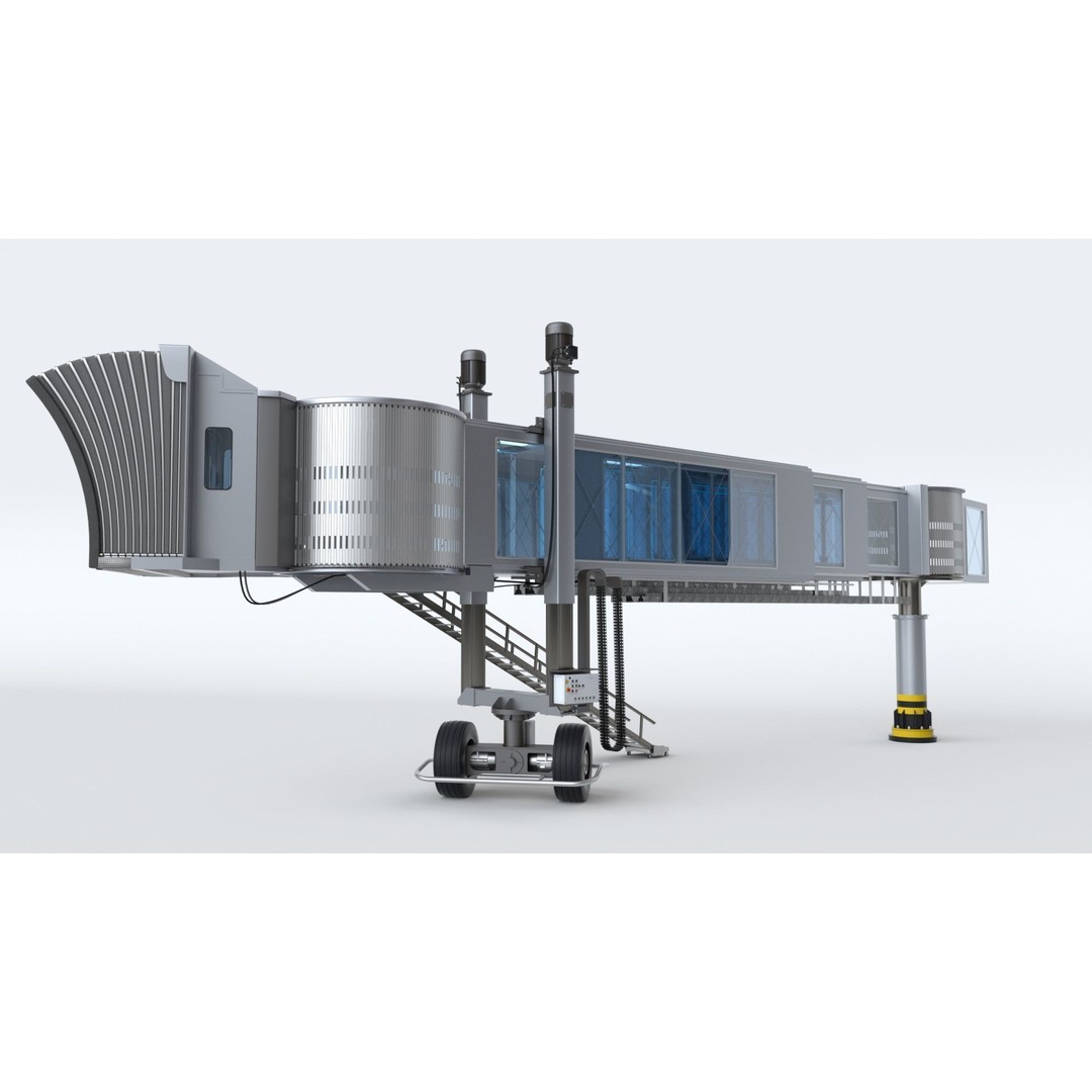 Airport Passenger Bridge 3D Model – Rigged Animation Asset, FBX, OBJ - View 4