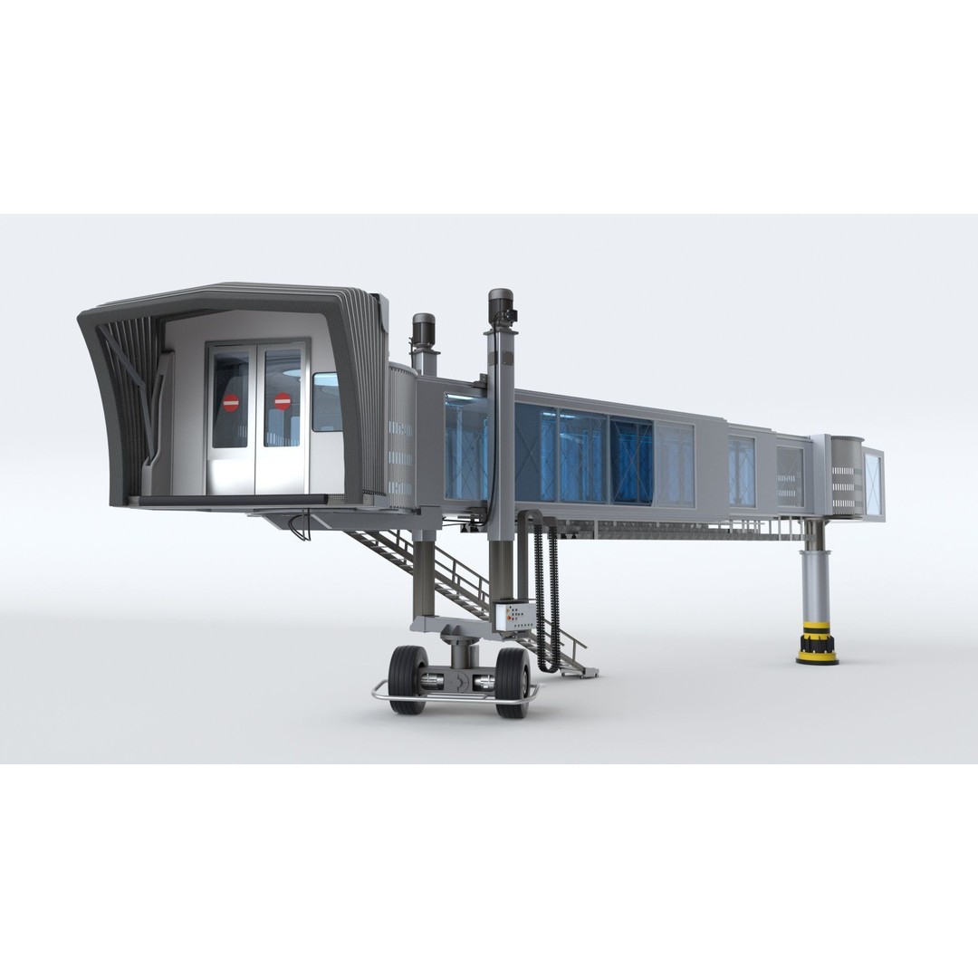 Airport Passenger Bridge 3D Model – Rigged Animation Asset, FBX, OBJ - View 6