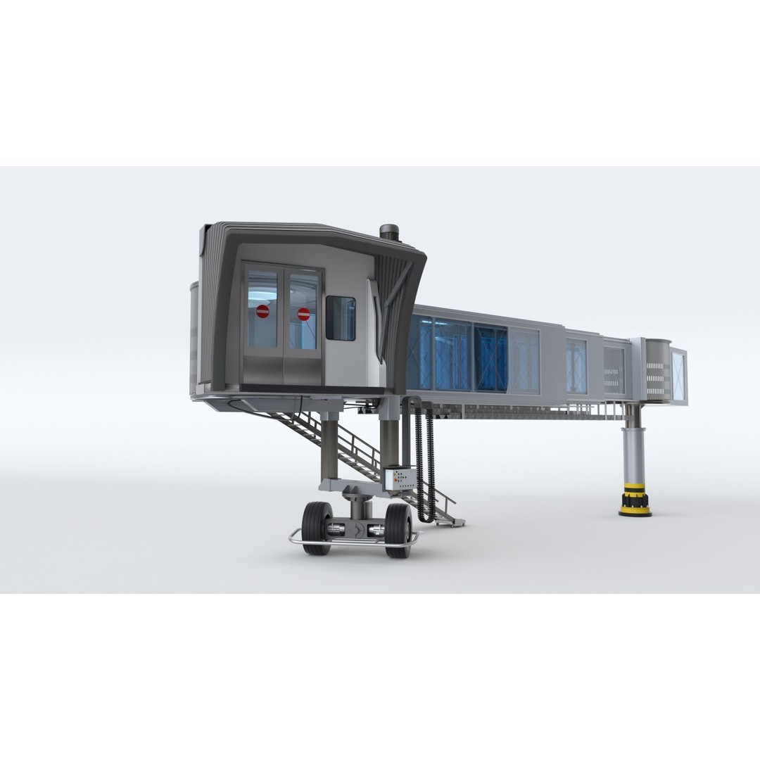 Airport Passenger Bridge 3D Model – Rigged Animation Asset, FBX, OBJ - View 7