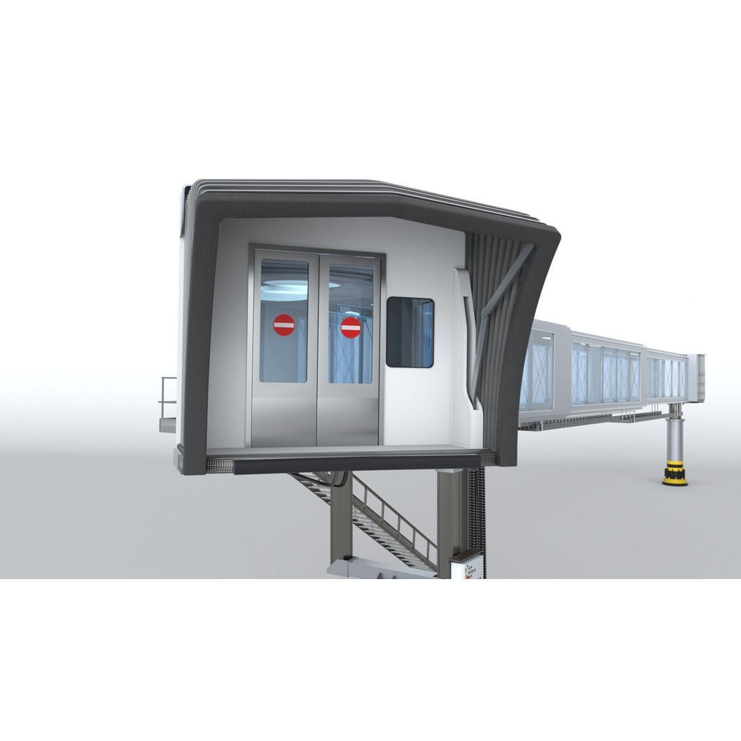 Airport Passenger Bridge 3D Model – Rigged Animation Asset, FBX, OBJ - View 75